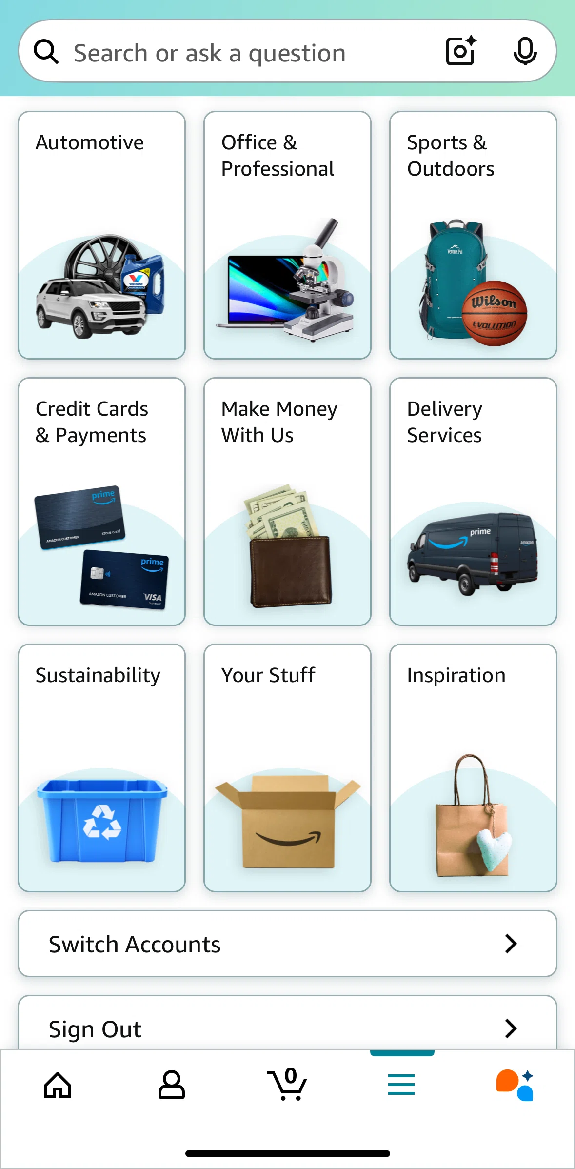Amazon Shopping Screen screen in the Sports and outdoors flow