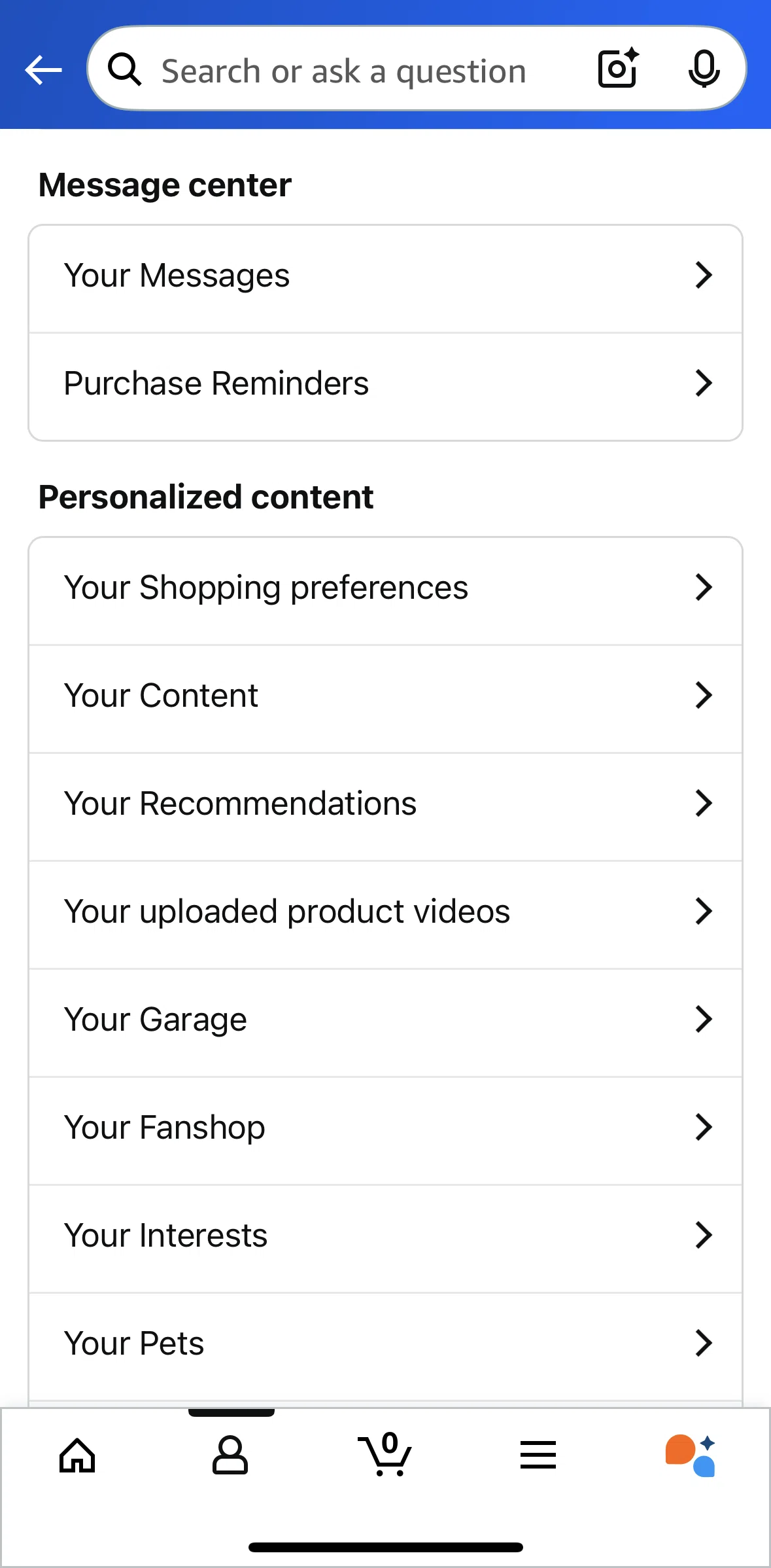 Amazon Shopping Screen screen in the Uploaded product videos flow
