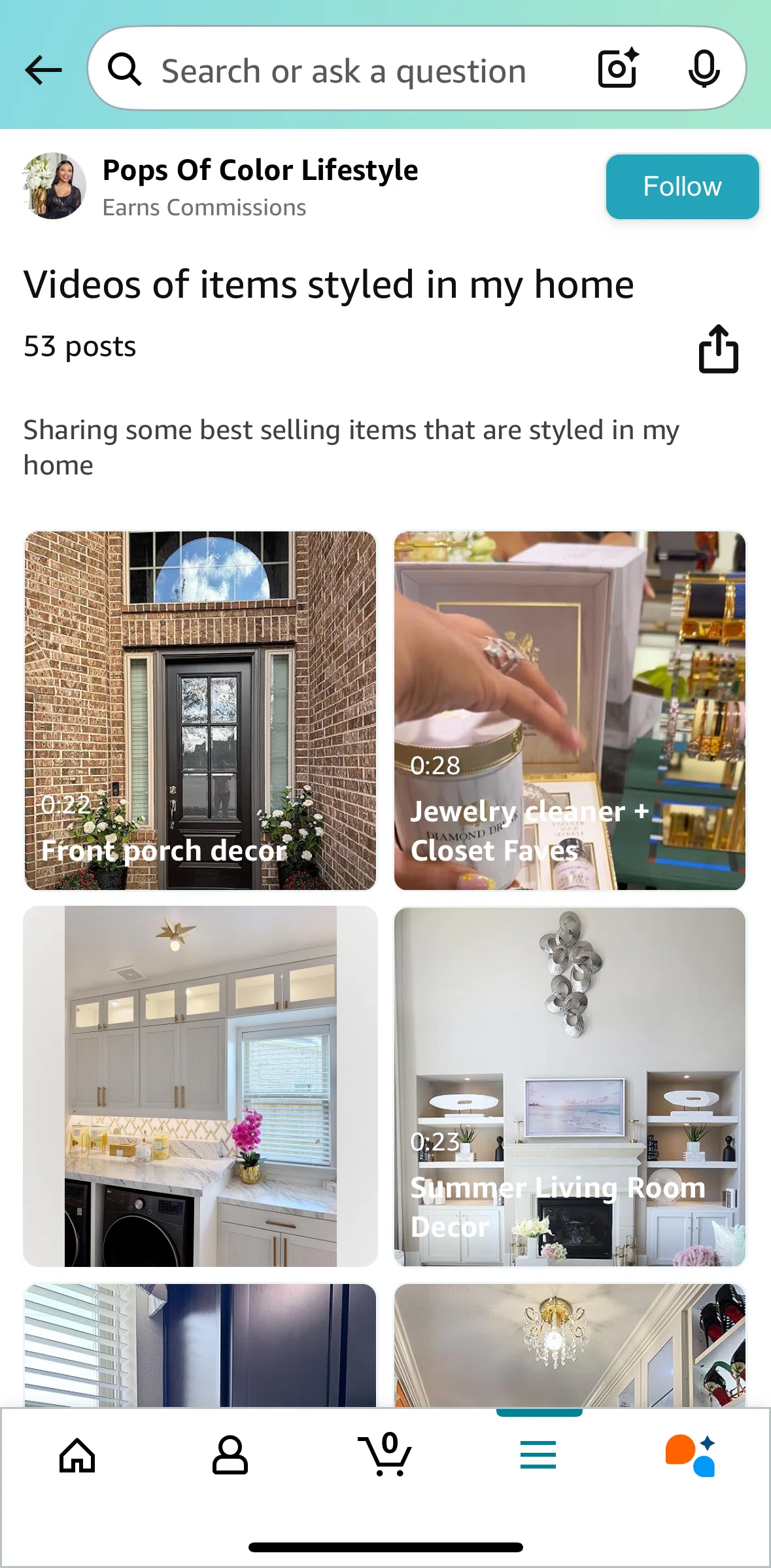 Amazon Shopping Screen screen in the Watching a video (collection) flow