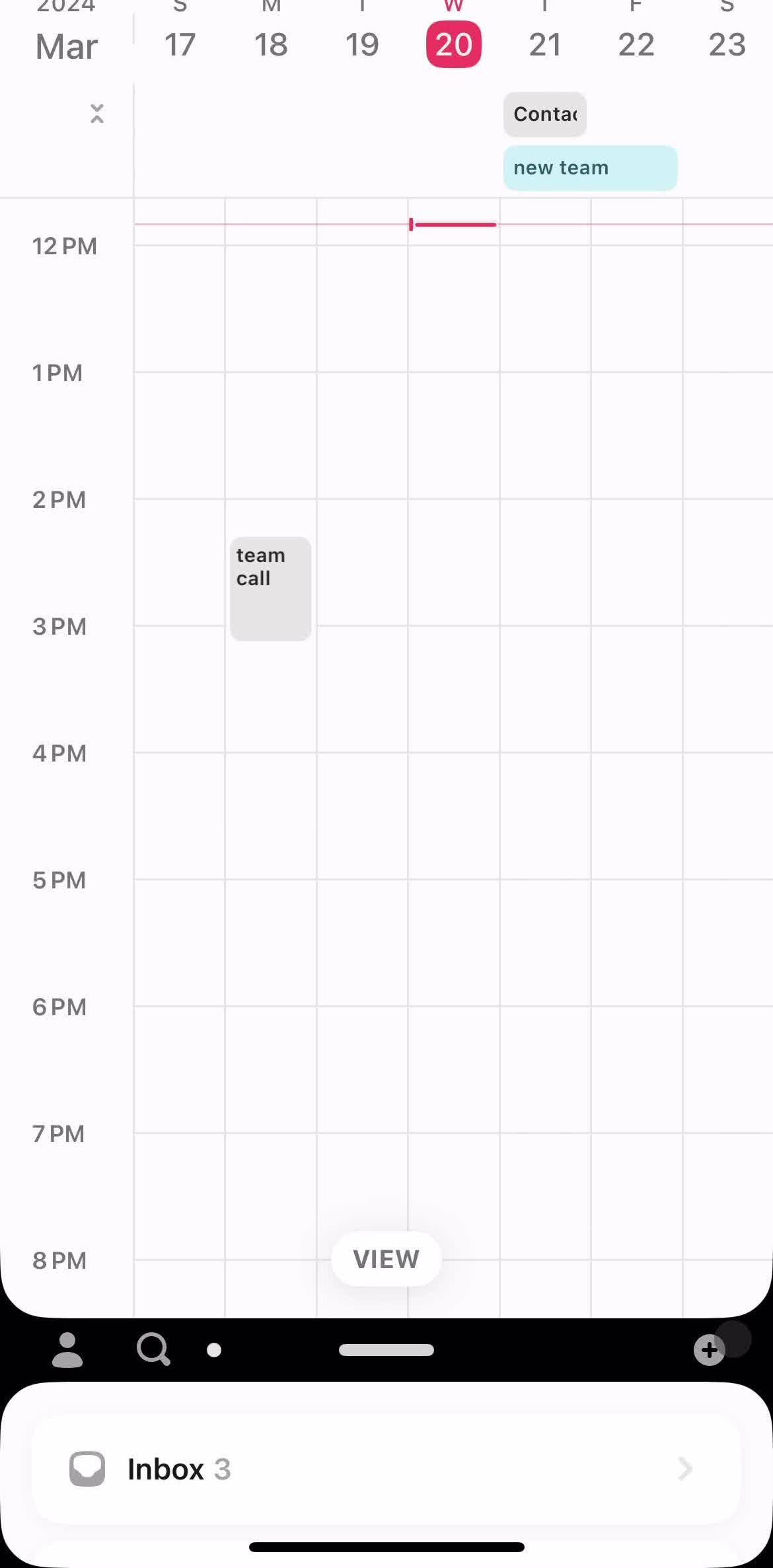 Amie Home screen in the Creating An Event flow