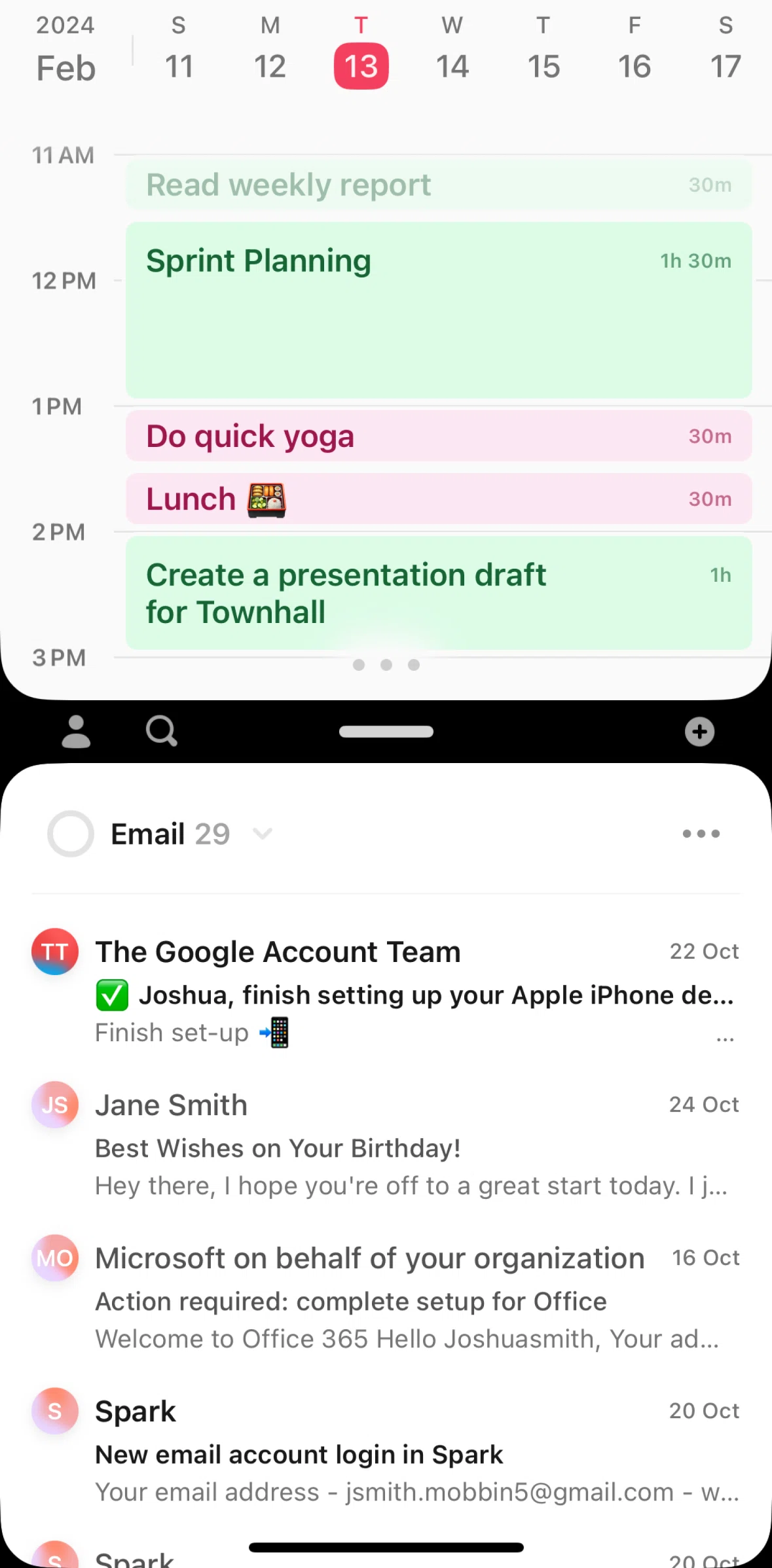 Amie Screen screen in the Sending an email flow