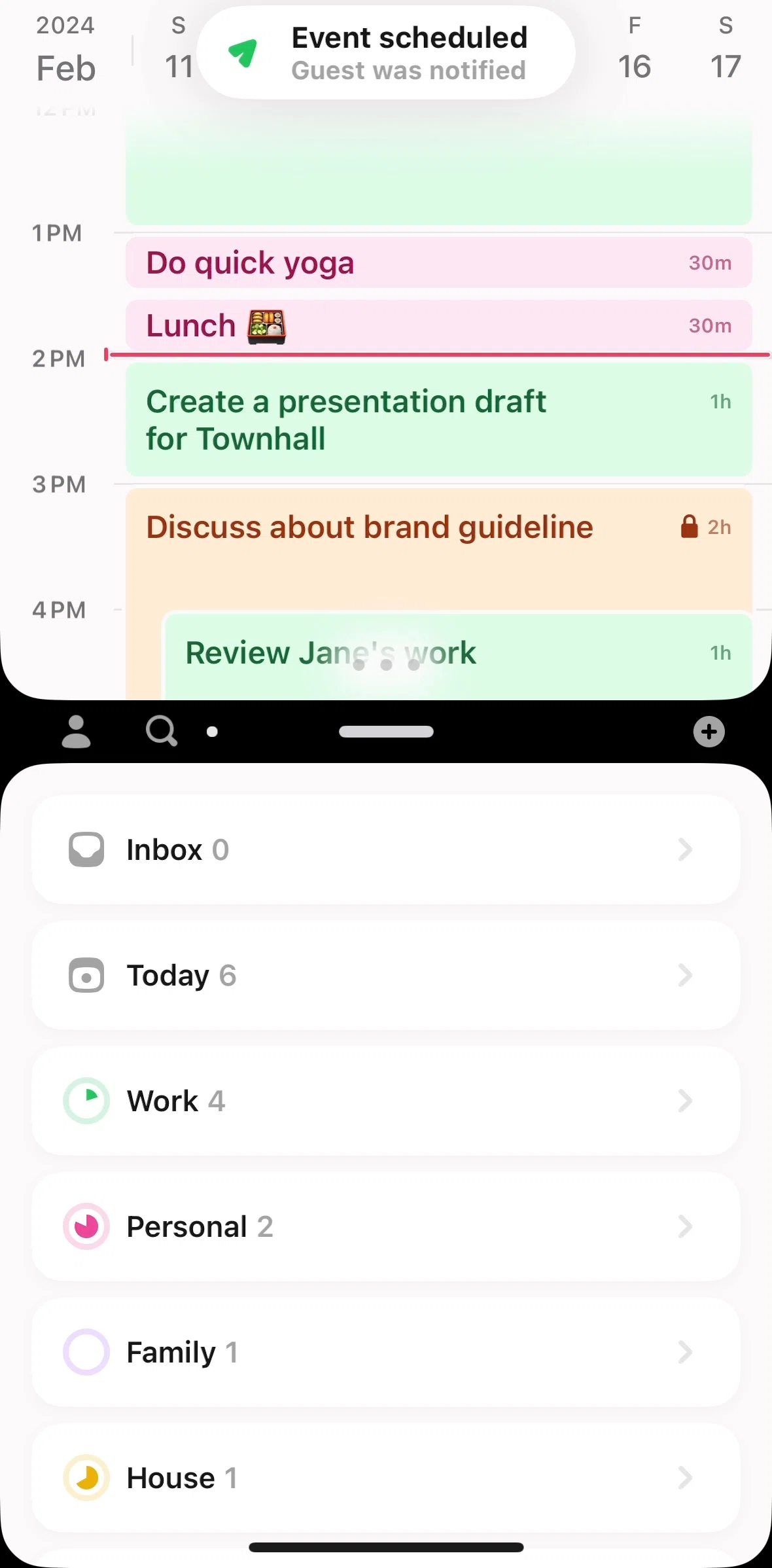 Amie Screen screen in the Updating an event flow