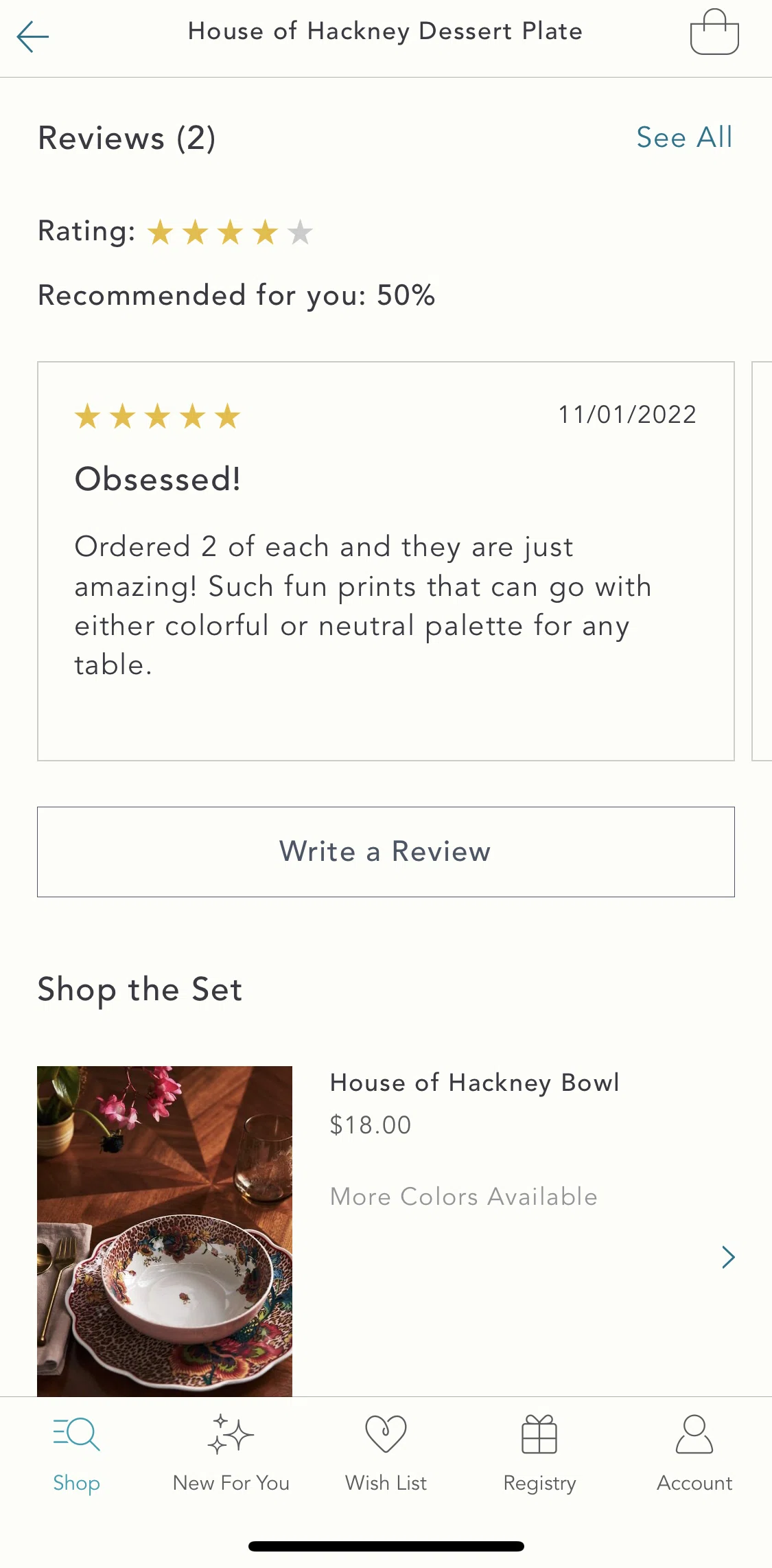 Anthropologie Screen screen in the See all reviews flow