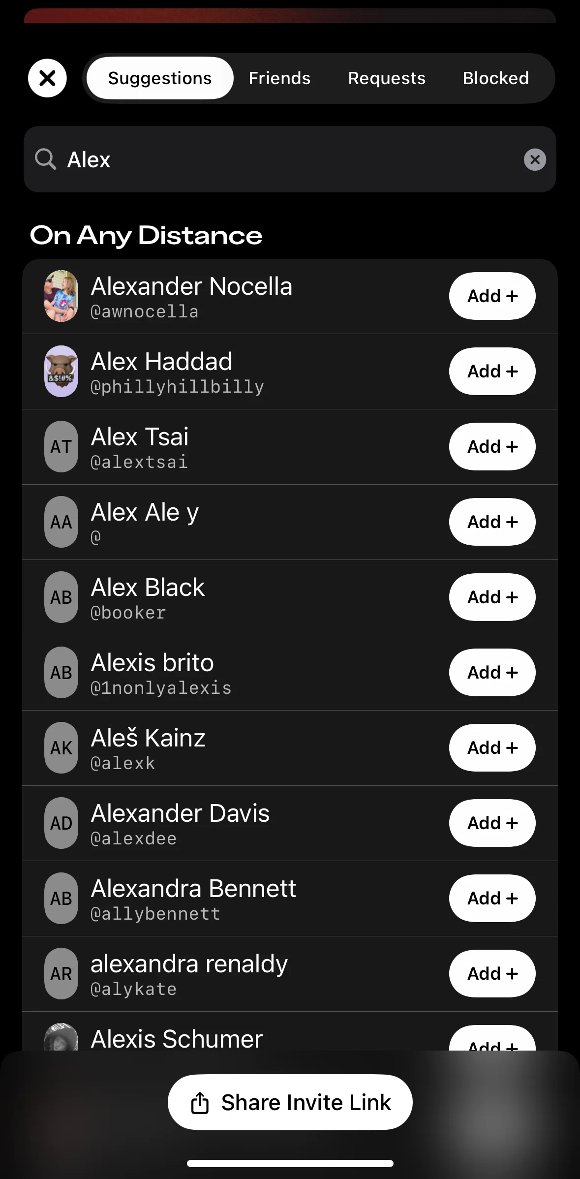 Any Distance Screen screen in the Adding a user flow