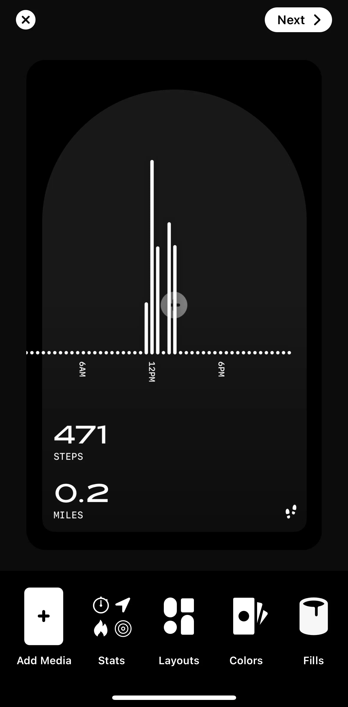 Any Distance Screen screen in the Editing an activity post (photo) flow
