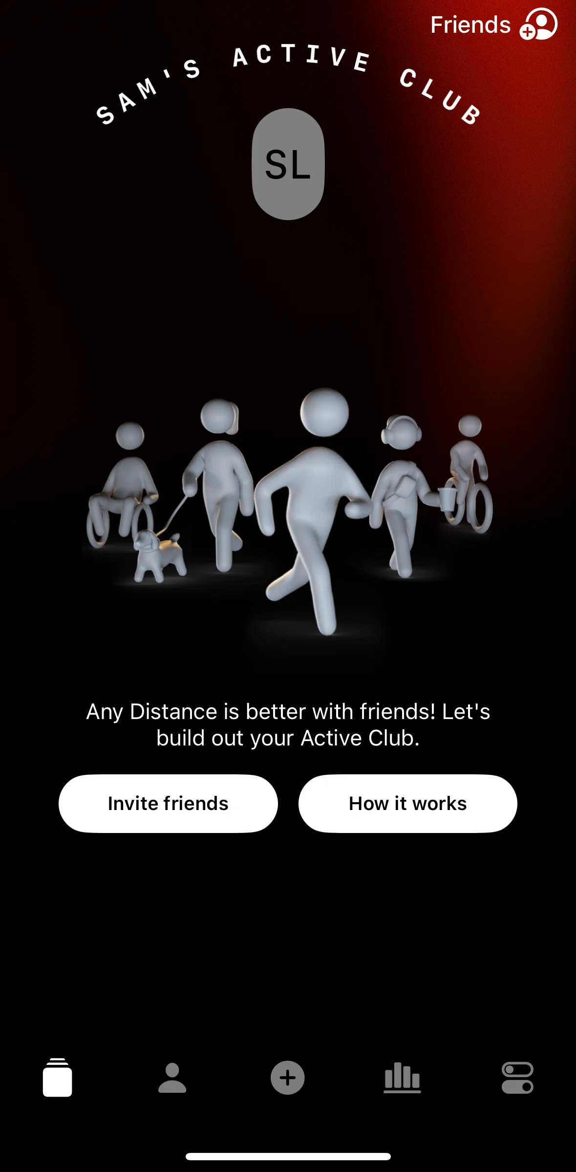 Any Distance Screen screen in the Invite friends flow