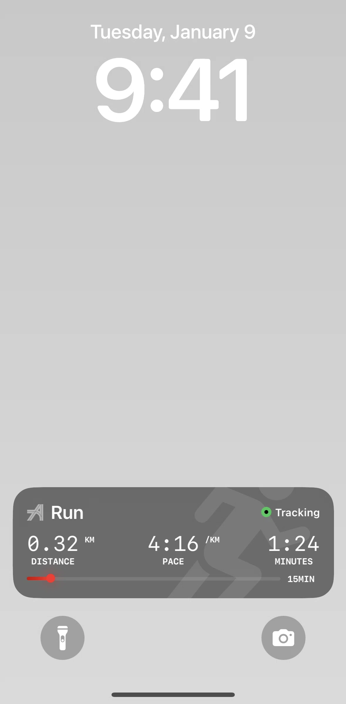 Any Distance Screen screen in the Live Activities flow