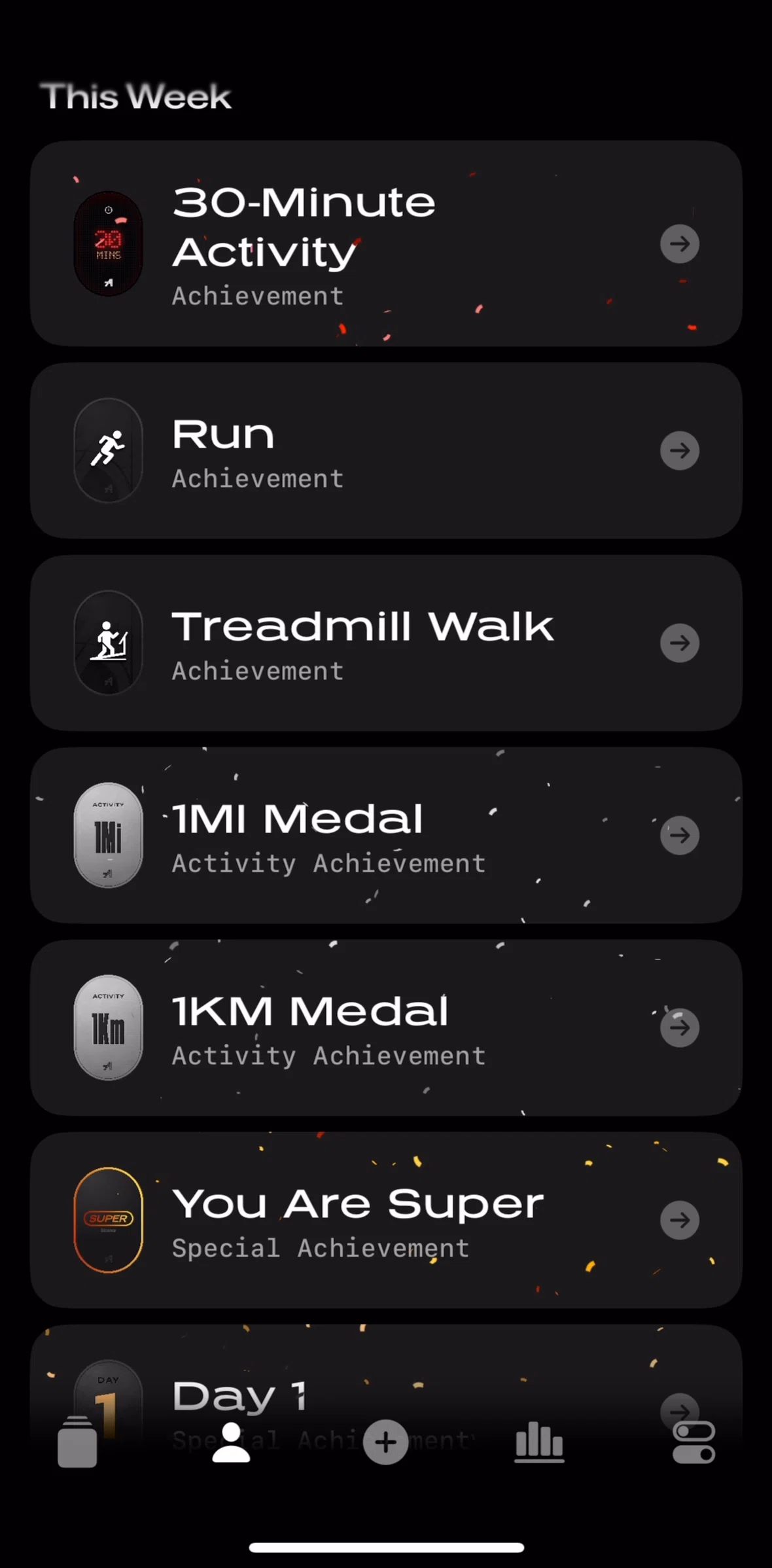 Any Distance Screen screen in the Wearing a medal flow