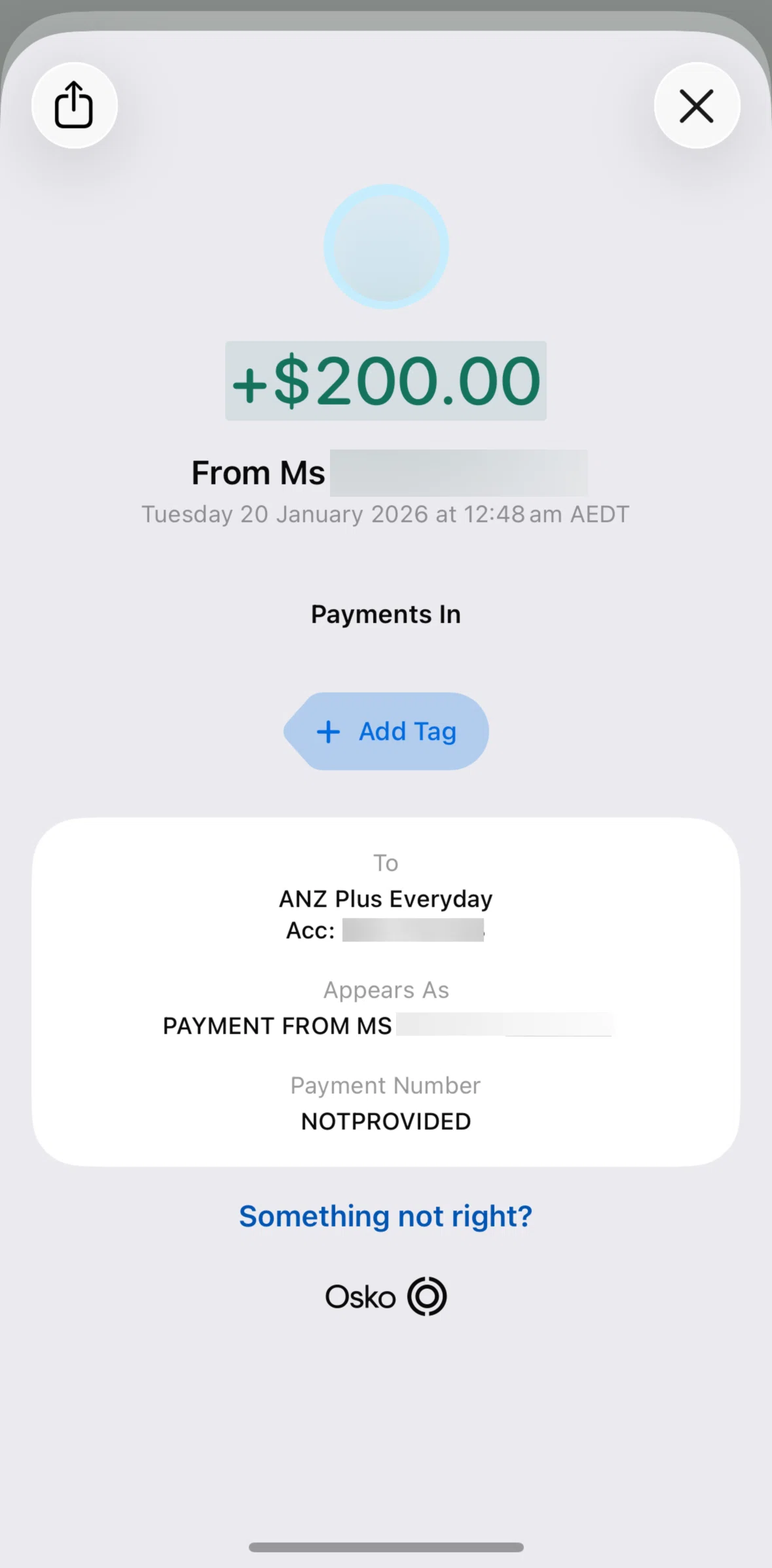 ANZ Plus Screen screen in the Adding a tag flow