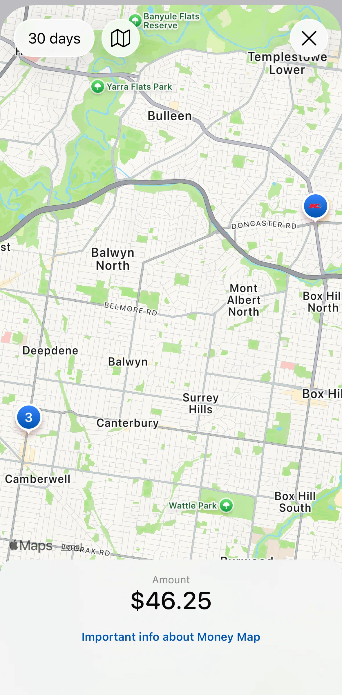 ANZ Plus Screen screen in the Filter money map flow