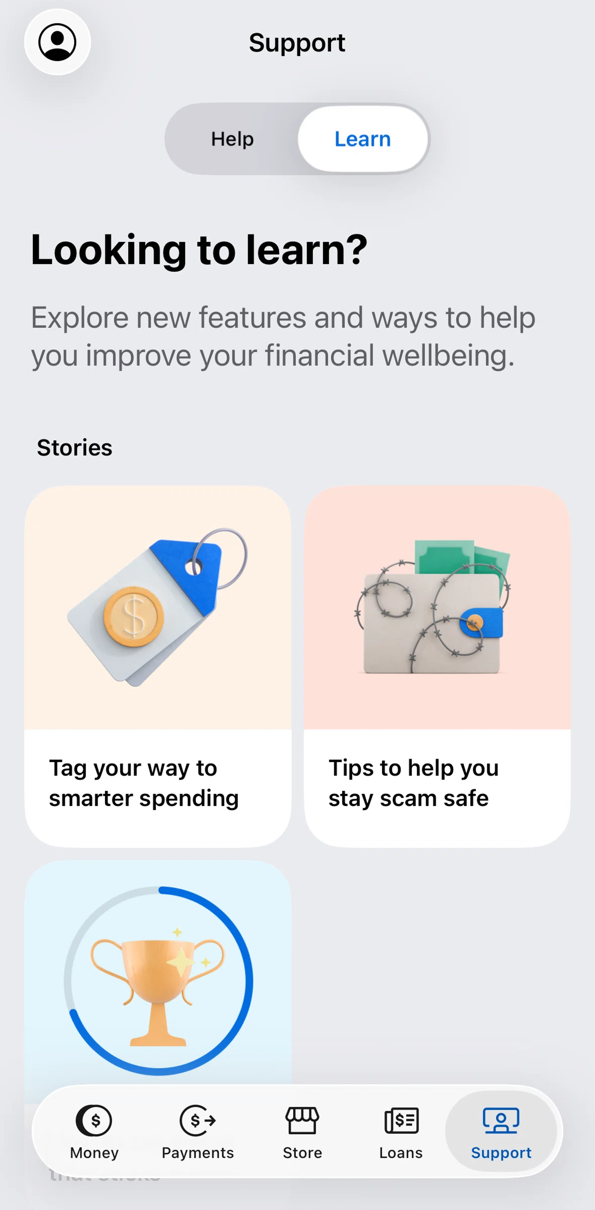 ANZ Plus Screen screen in the Learn flow