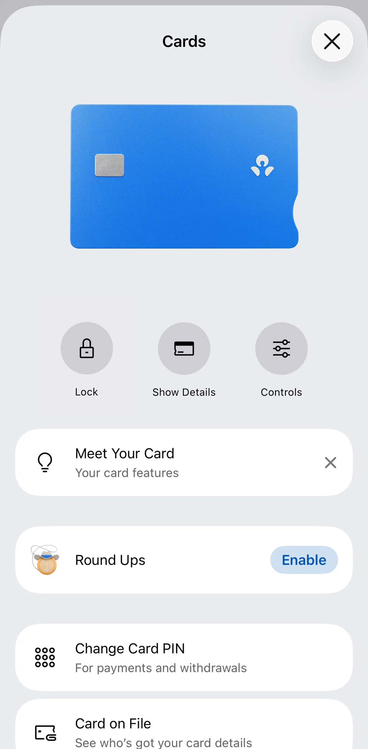 ANZ Plus Screen screen in the Locking a card flow