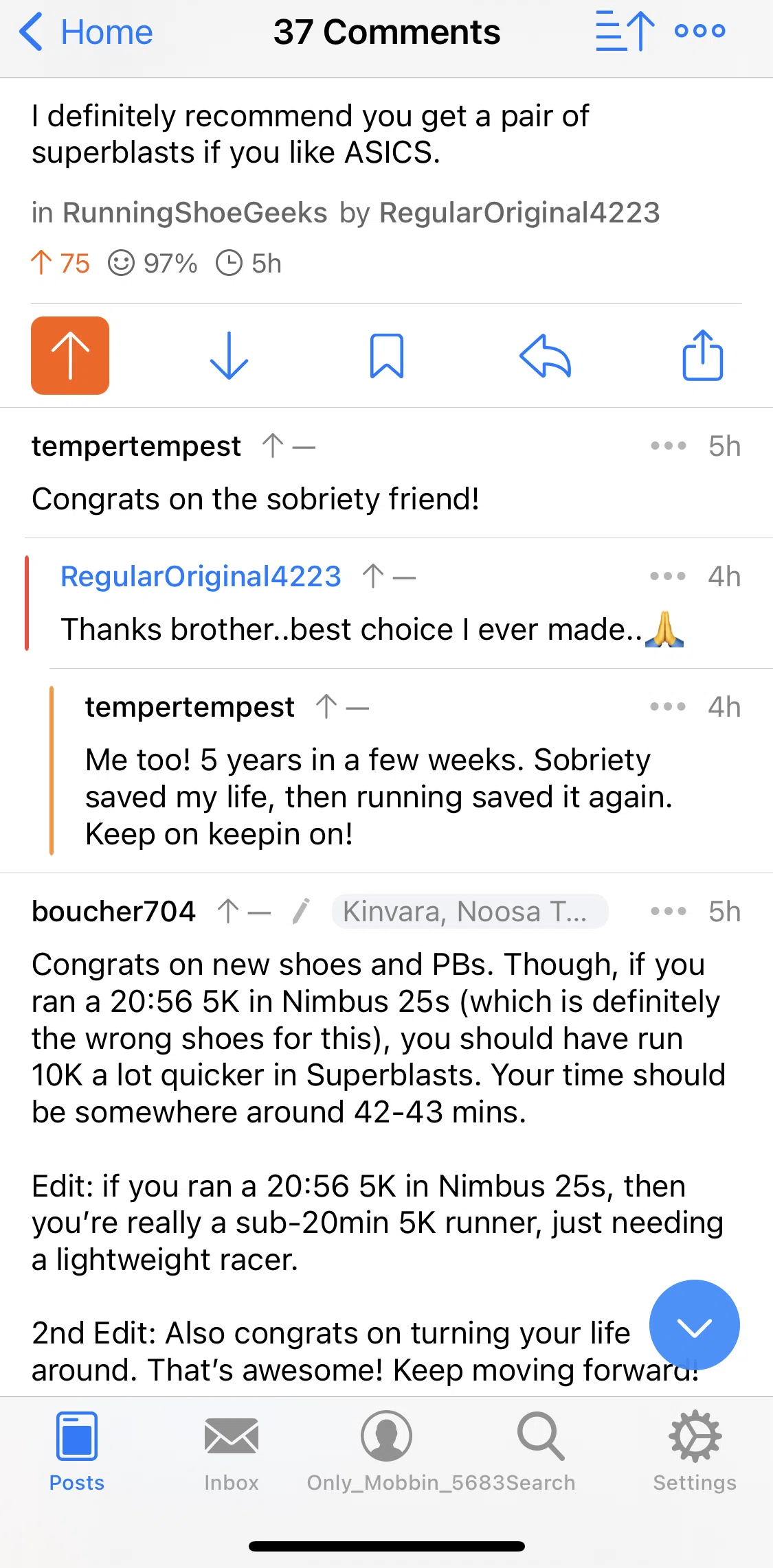 Apollo for Reddit Screen screen in the Commenting on a post flow