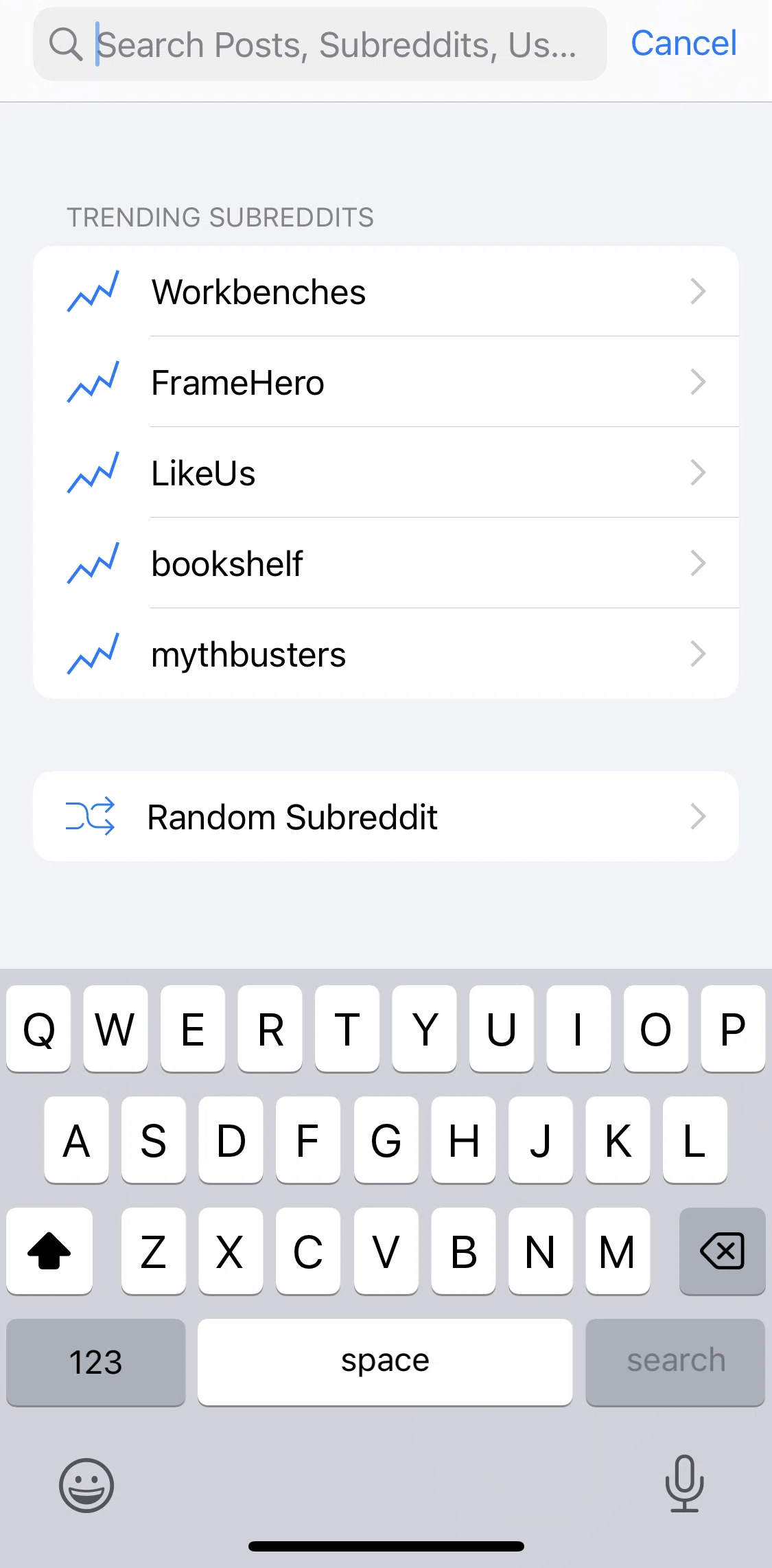 Apollo for Reddit Screen screen in the Searching a user flow