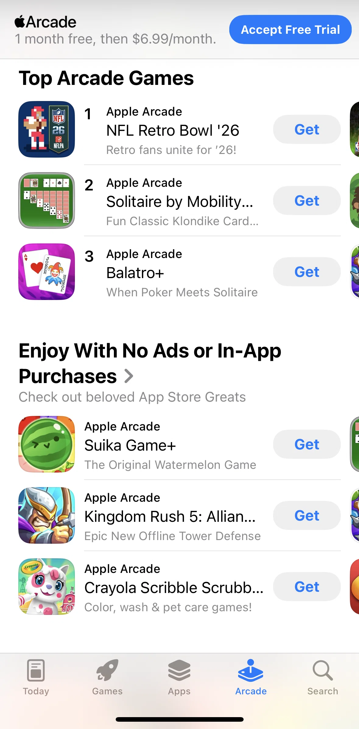 App Store Screen screen in the App detail (Arcade) flow