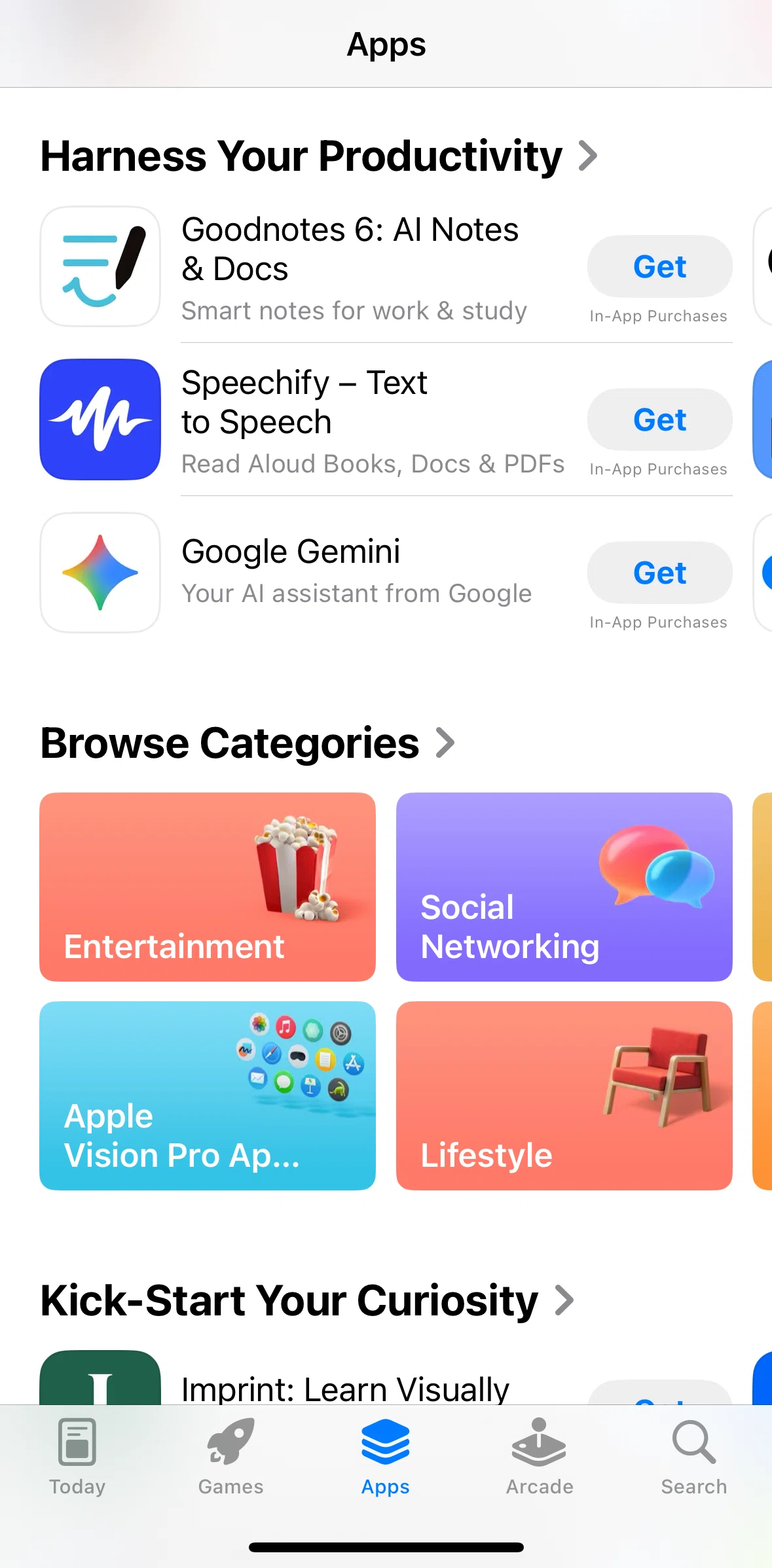 App Store Screen screen in the Browse categories flow
