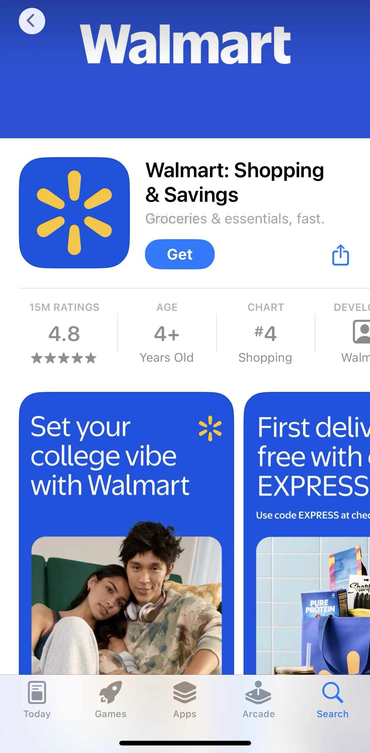 App Store Screen screen in the Downloading an app flow