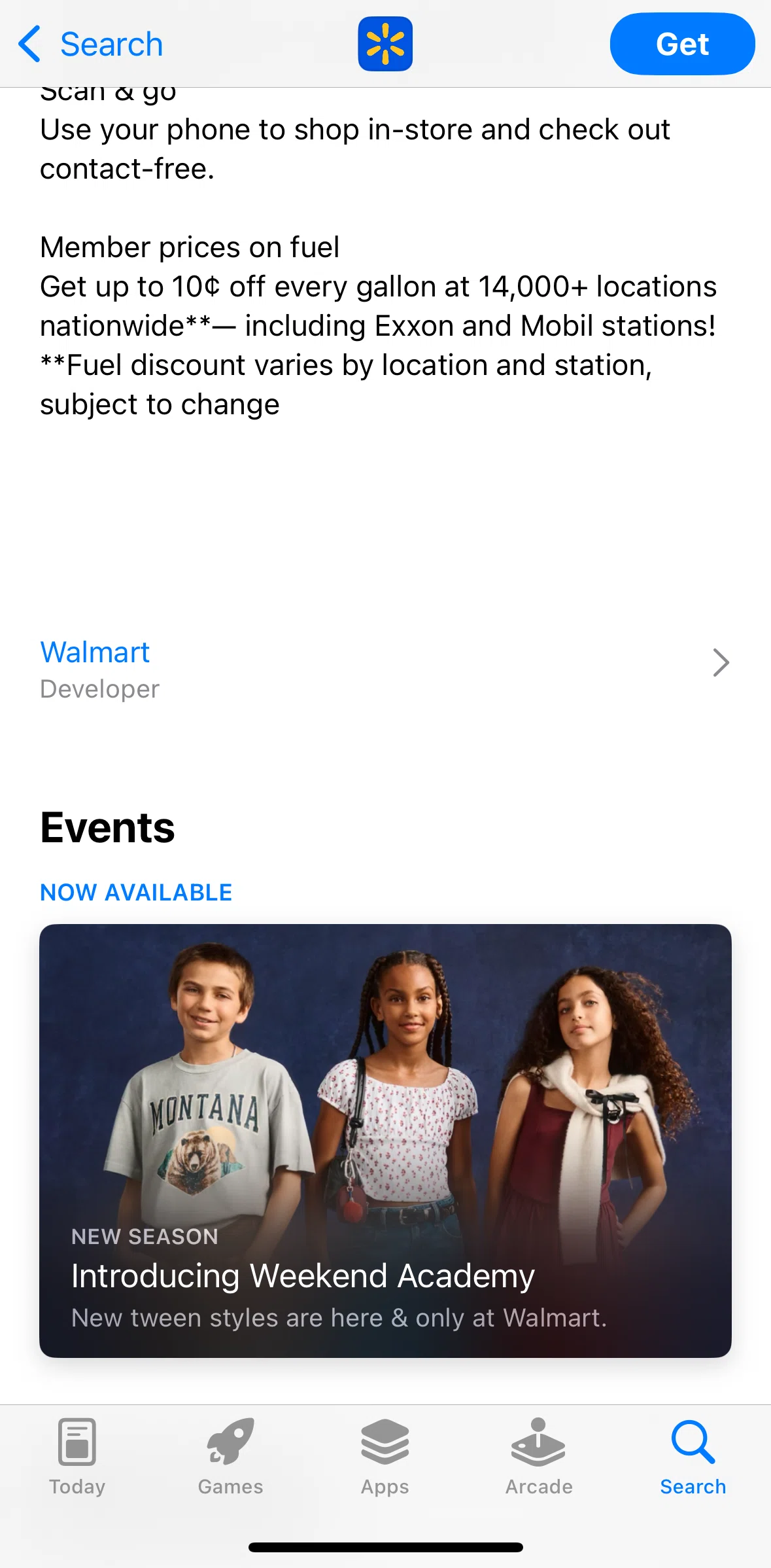 App Store Screen screen in the Events flow