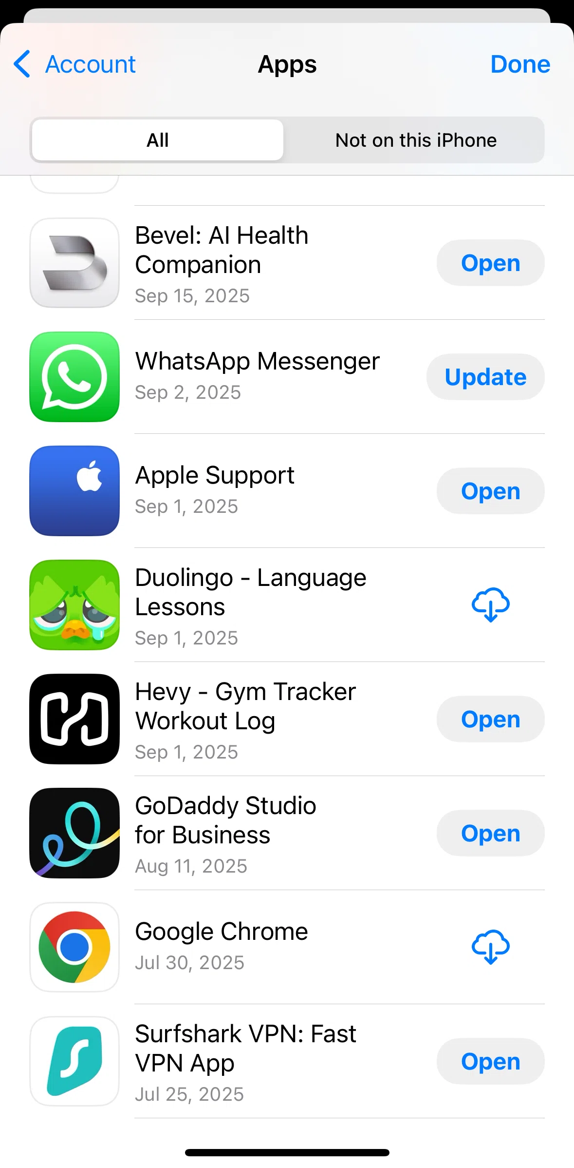 App Store Screen screen in the Hiding an app flow