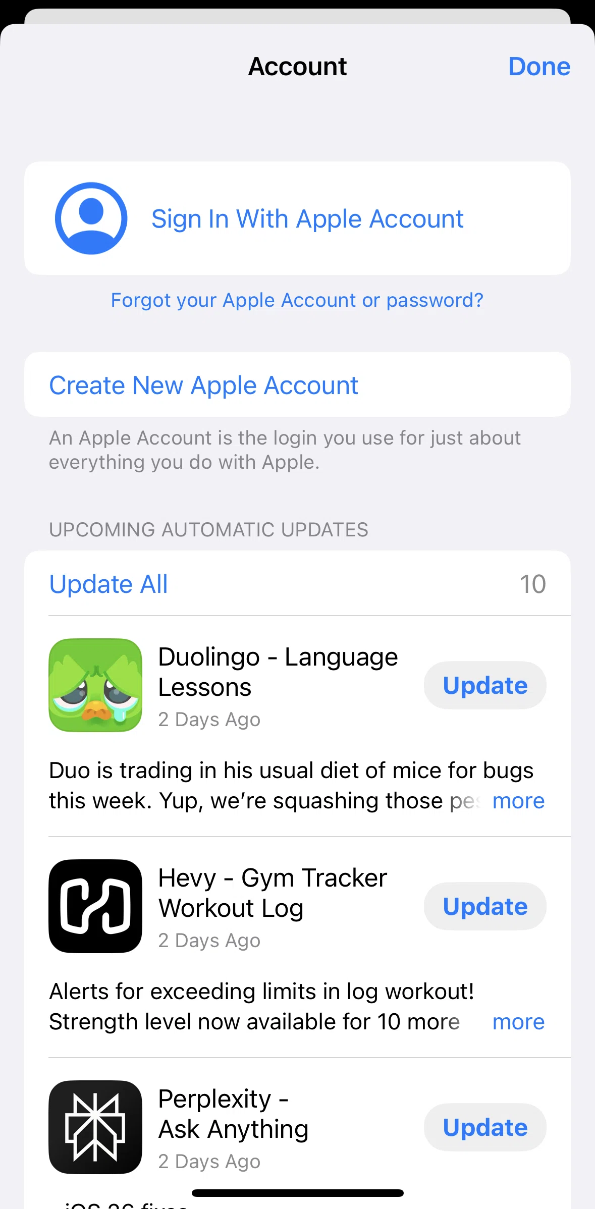 App Store Screen screen in the Logging in flow