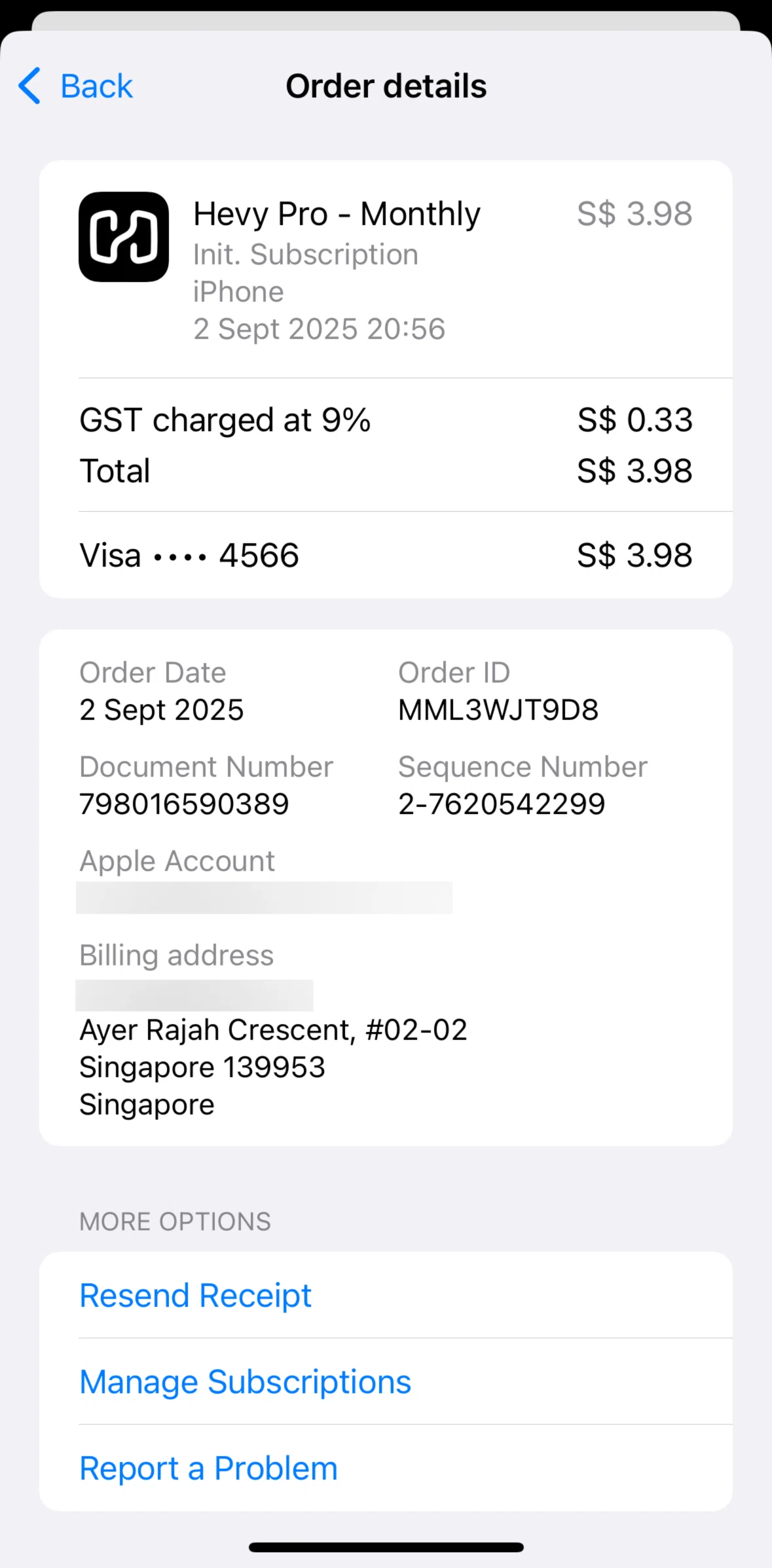 App Store Screen screen in the Resending a receipt flow