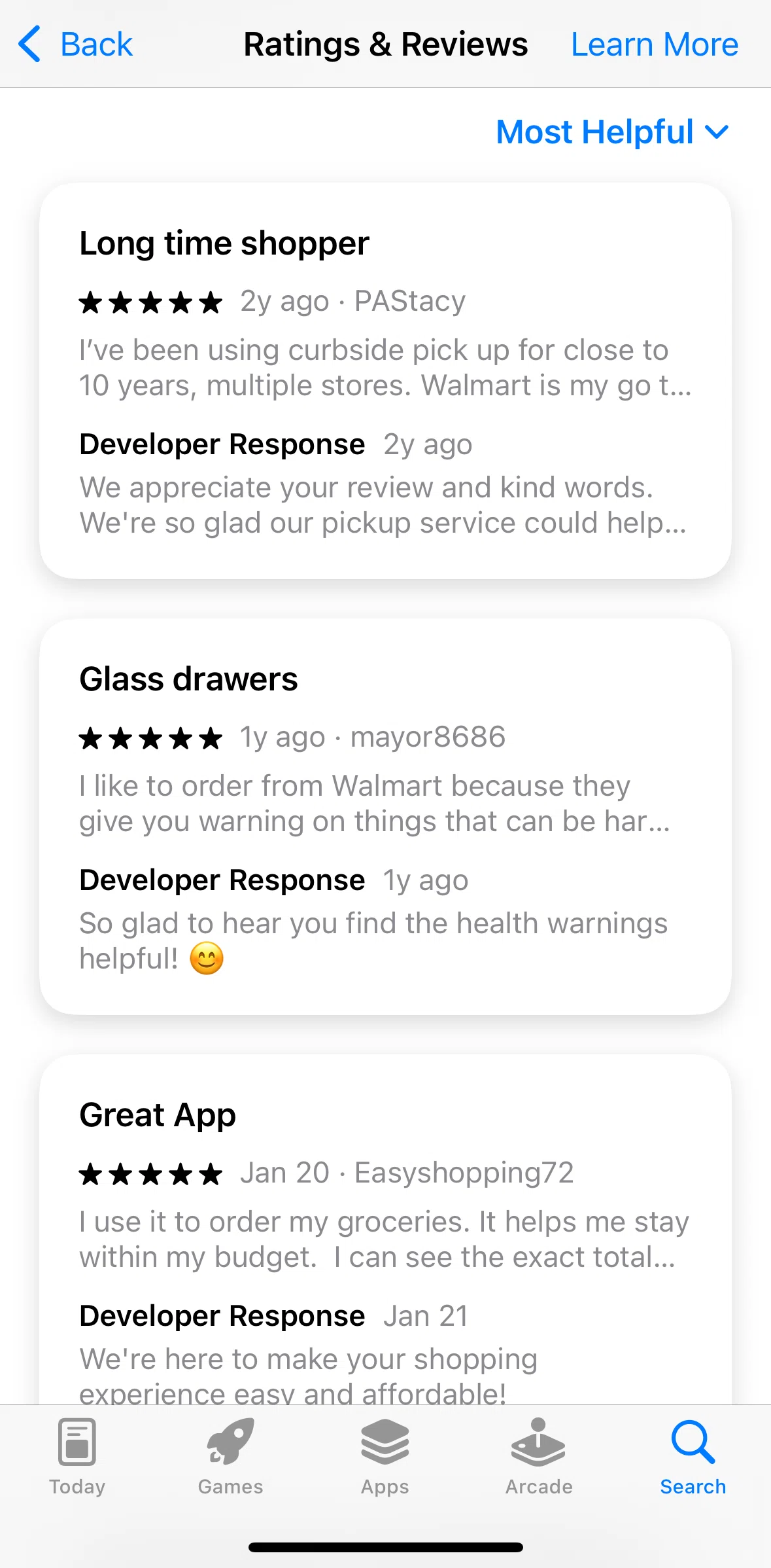 App Store Screen screen in the Sorting reviews flow