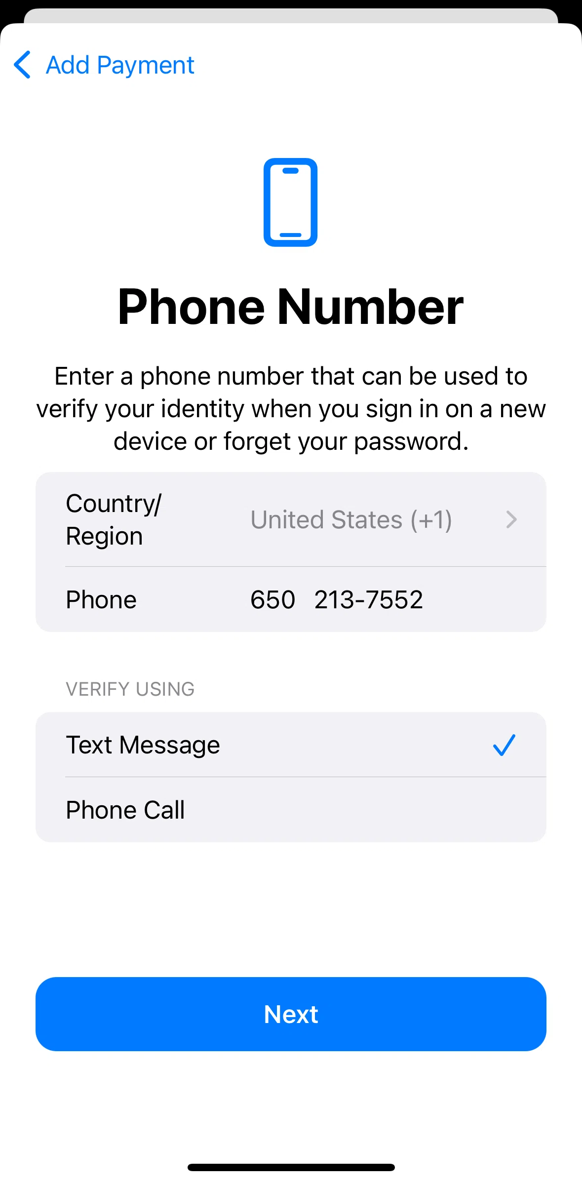 App Store Screen screen in the Verifying account flow