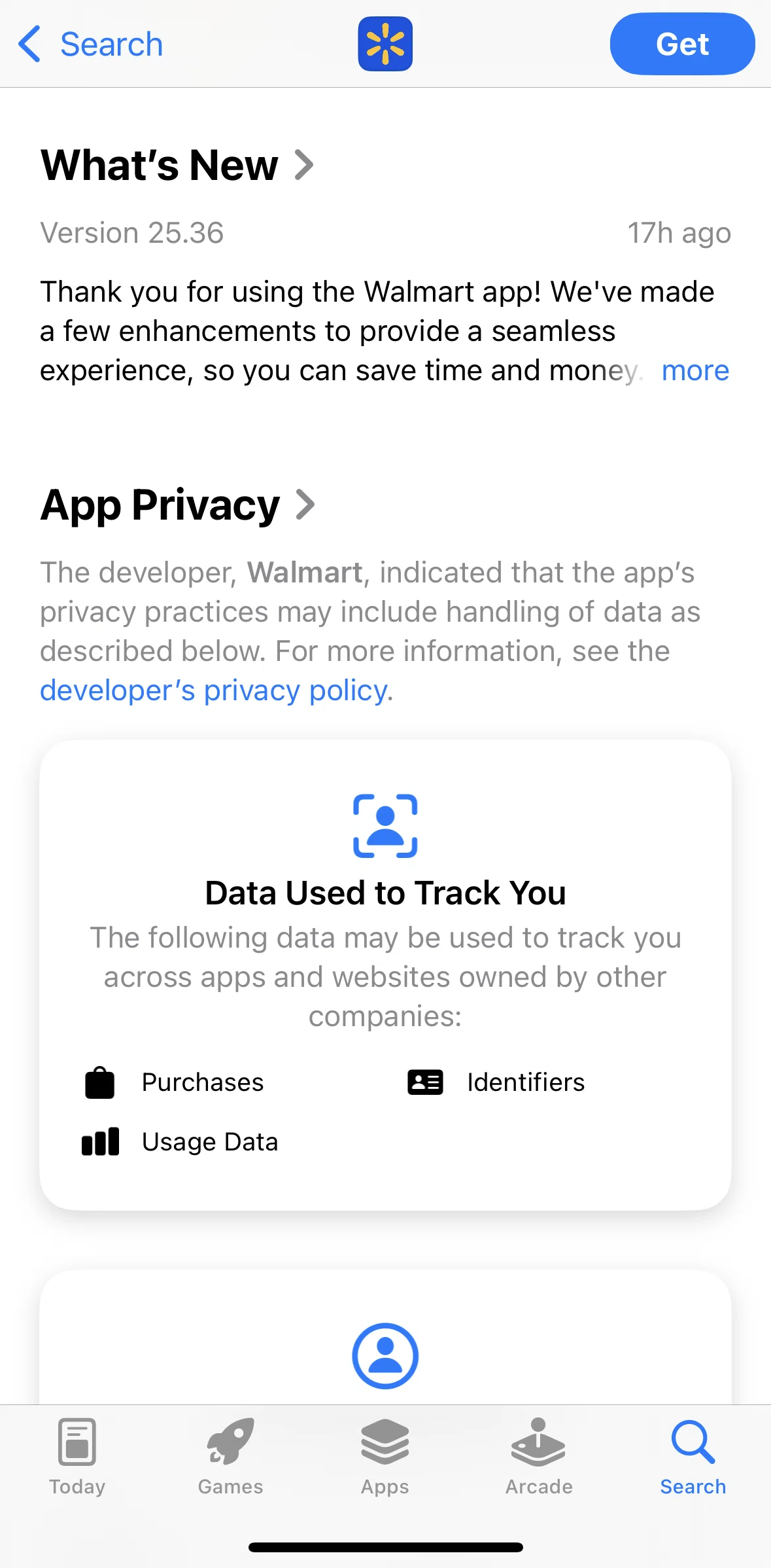 App Store Screen screen in the Version history flow