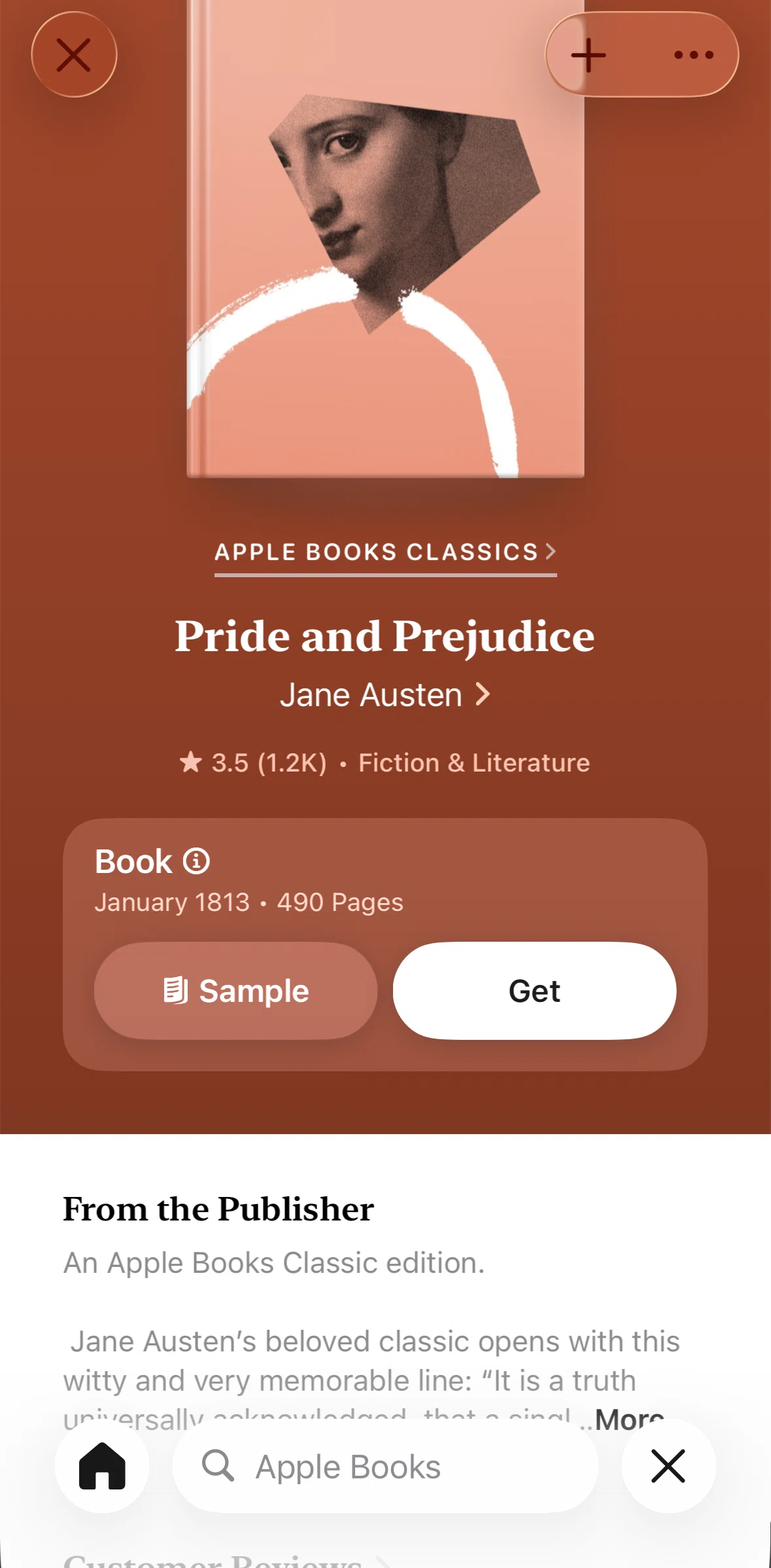 Apple Books Screen screen in the Adding a book to Want to Read list flow