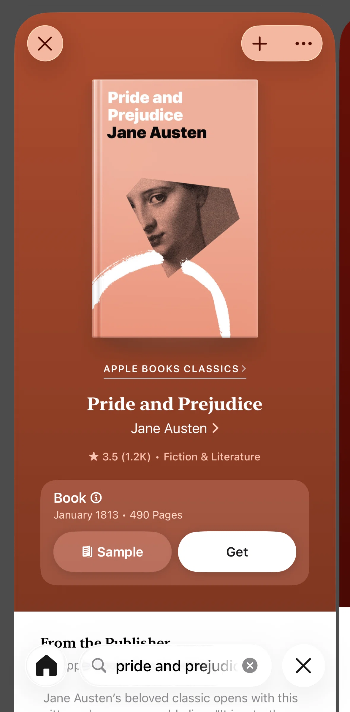 Apple Books Screen screen in the Book detail flow