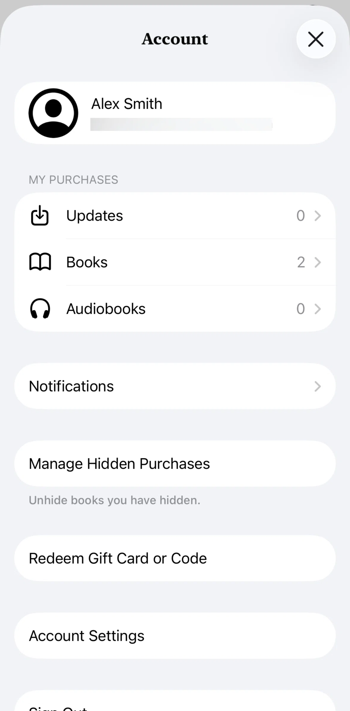 Apple Books Screen screen in the Books flow