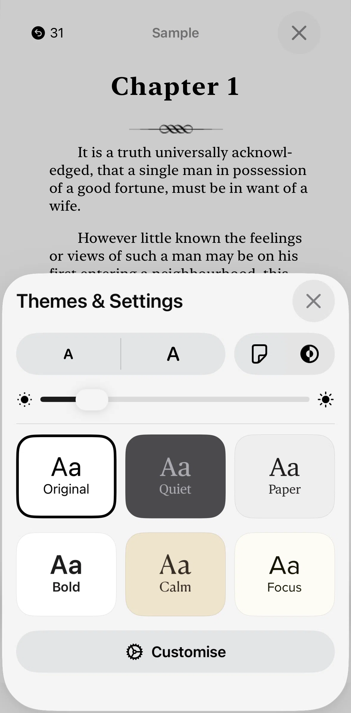 Apple Books Screen screen in the Changing how to move to next page flow