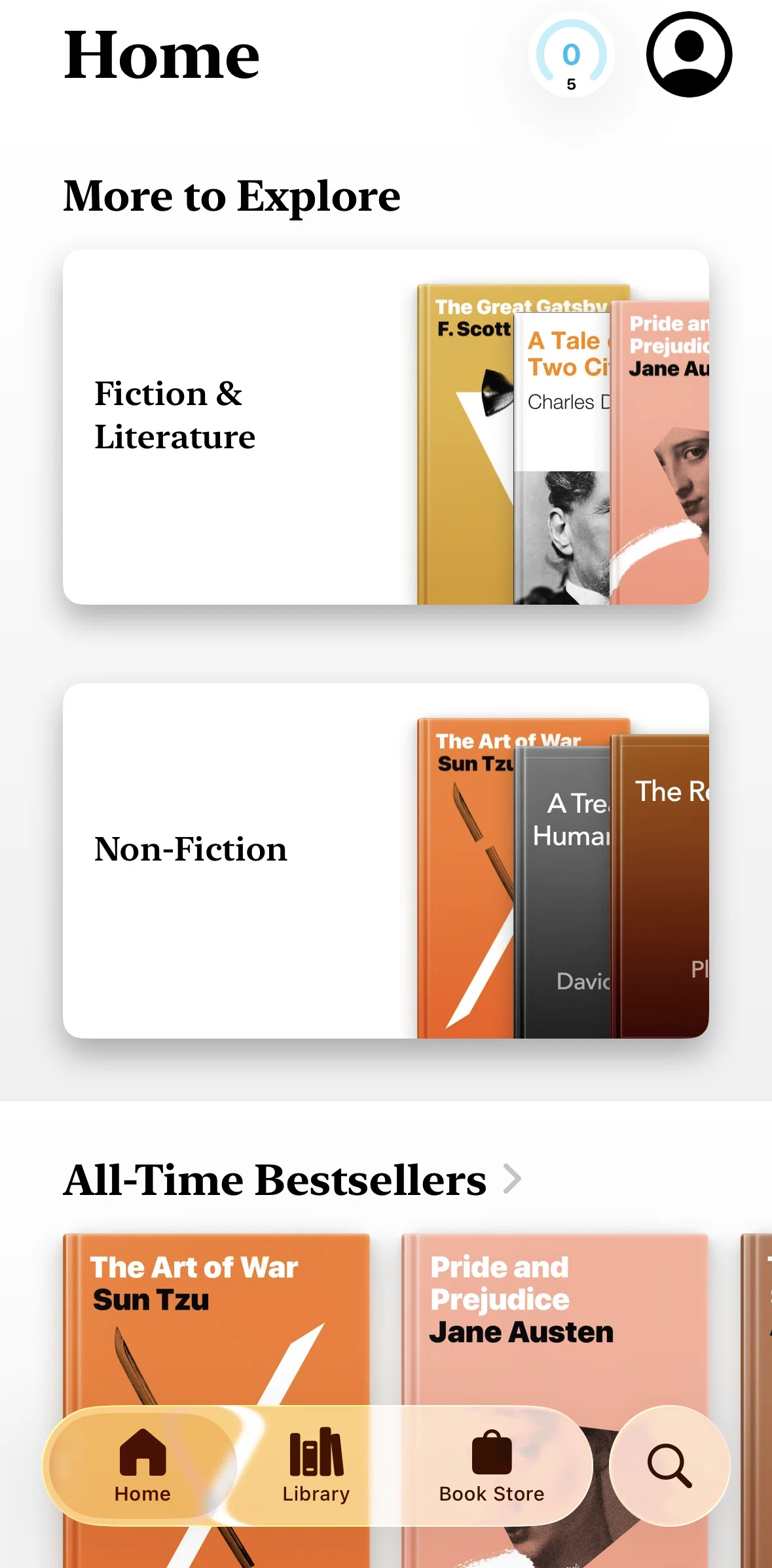 Apple Books Screen screen in the Profile flow