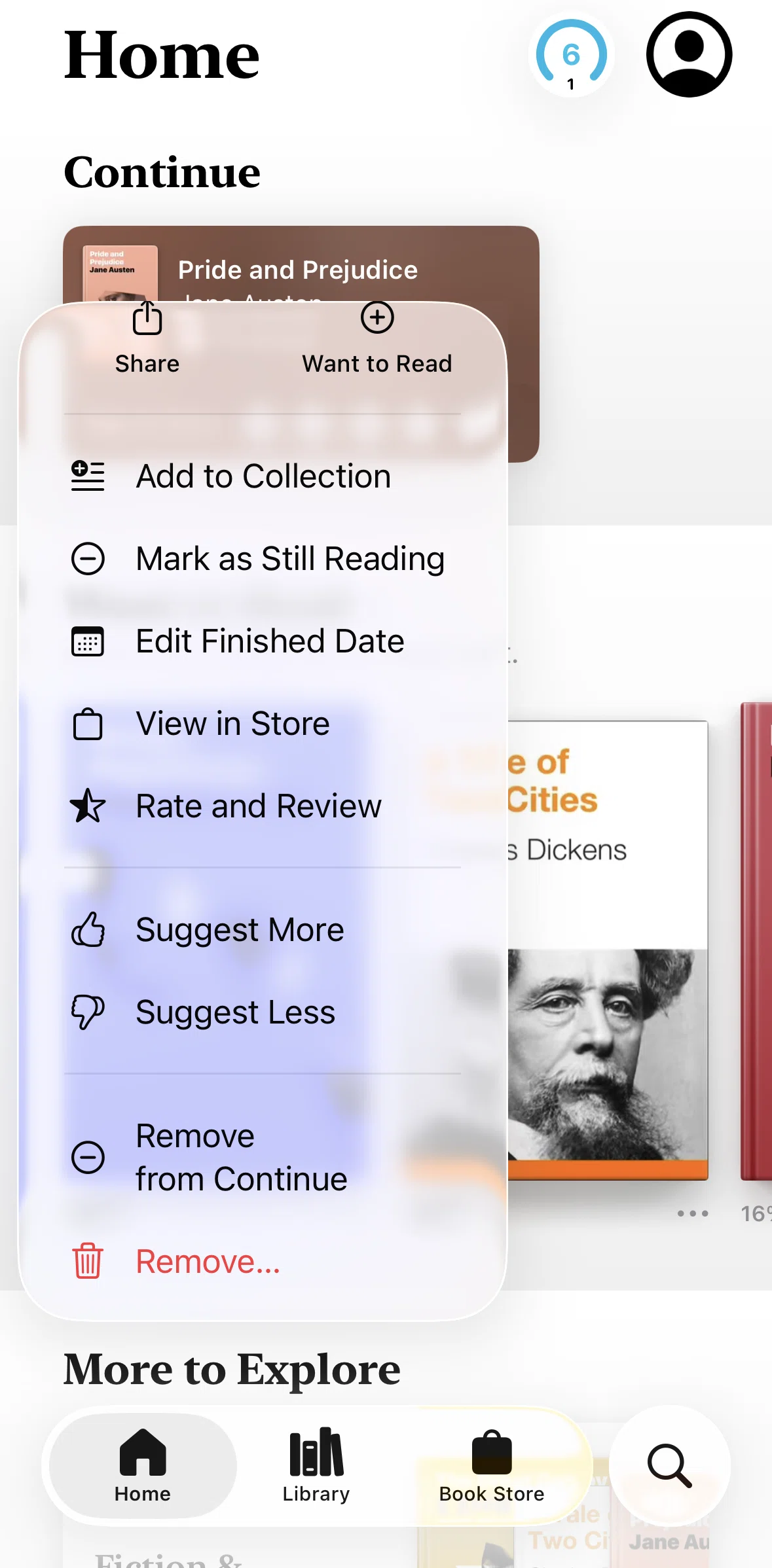 Apple Books Screen screen in the Removing a download flow