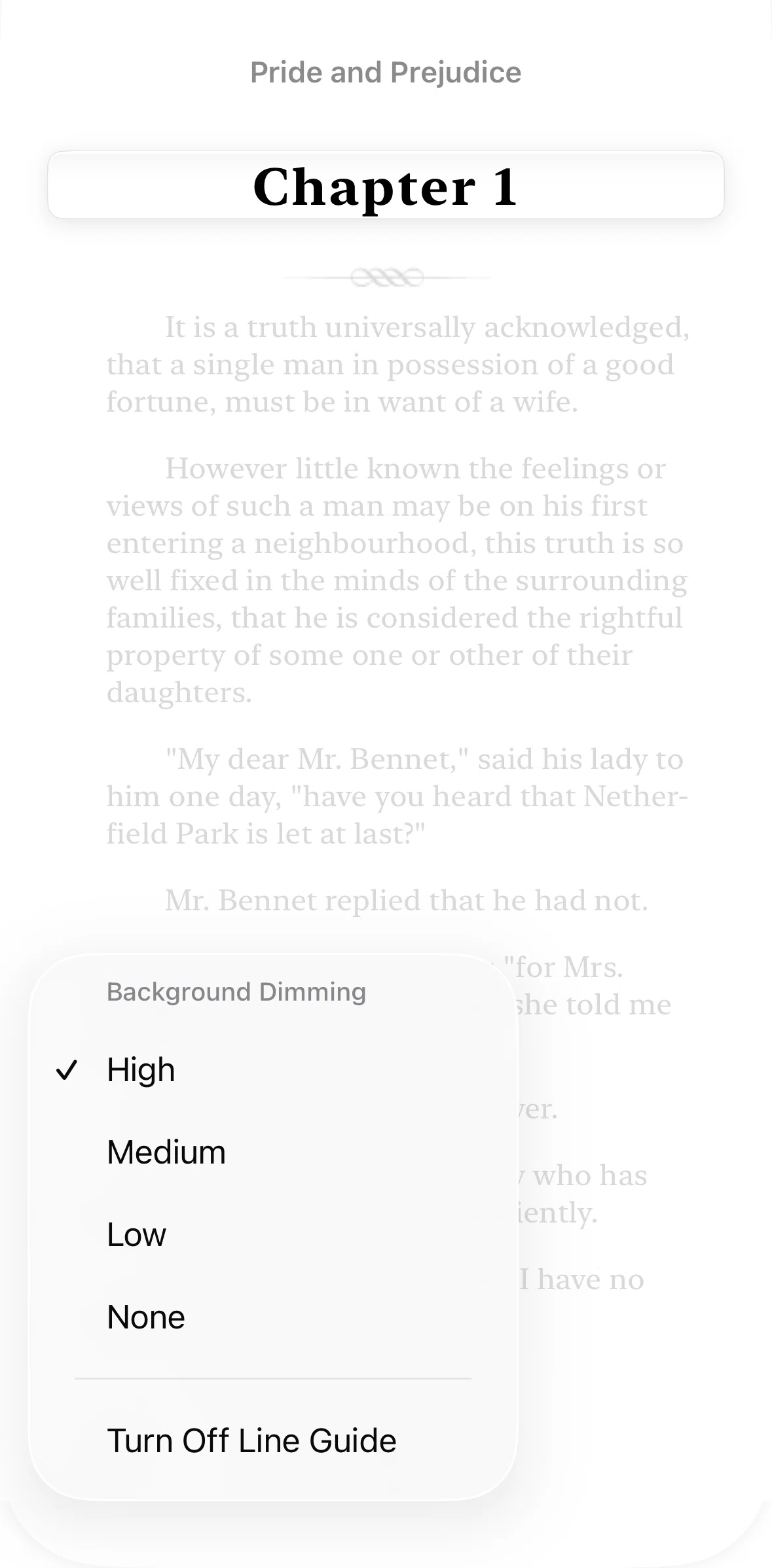 Apple Books Screen screen in the Turning off line guide flow