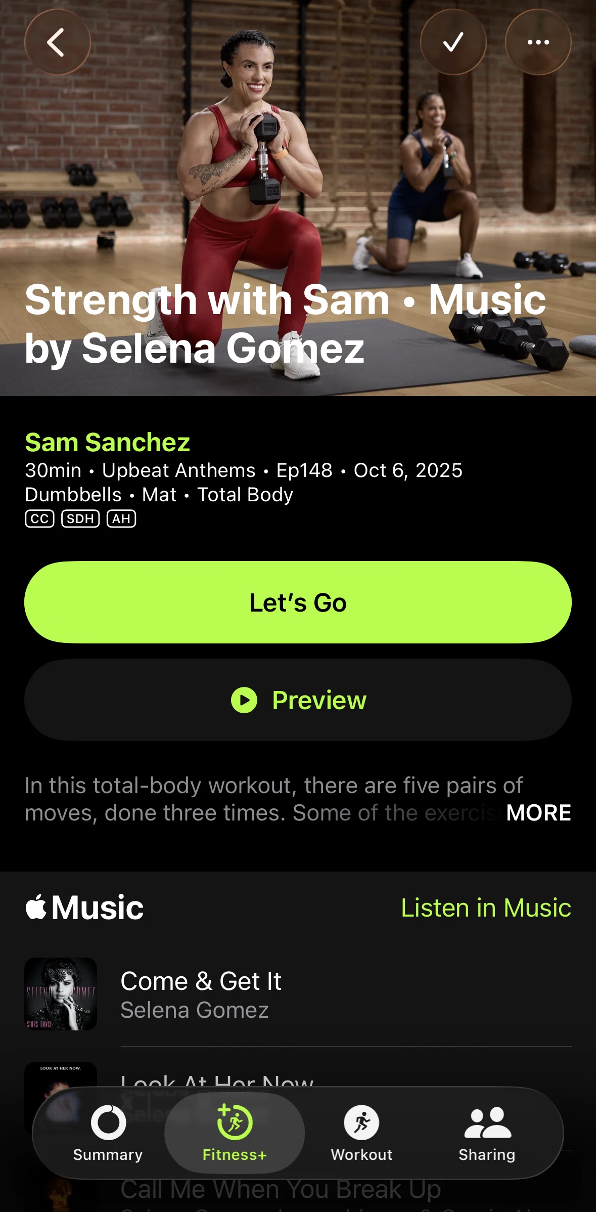 Apple Fitness Screen screen in the Removing from downloads flow