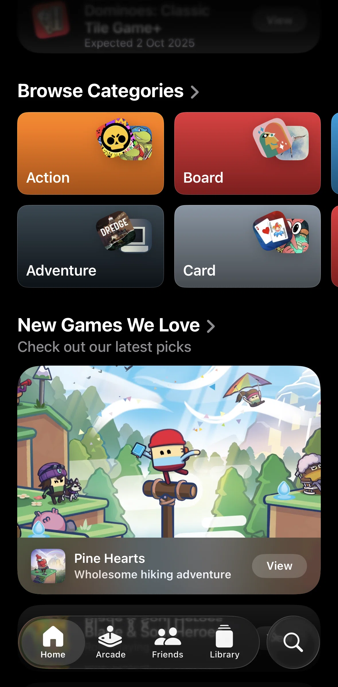 Apple Games Screen screen in the Category detail flow