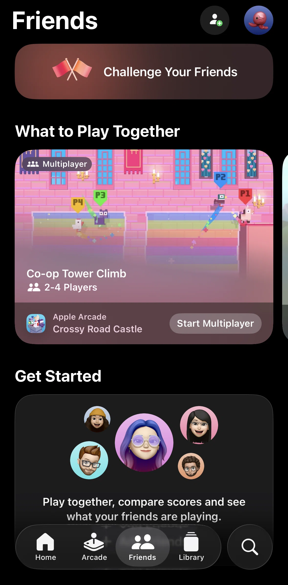 Apple Games Screen screen in the Challenging your friends flow