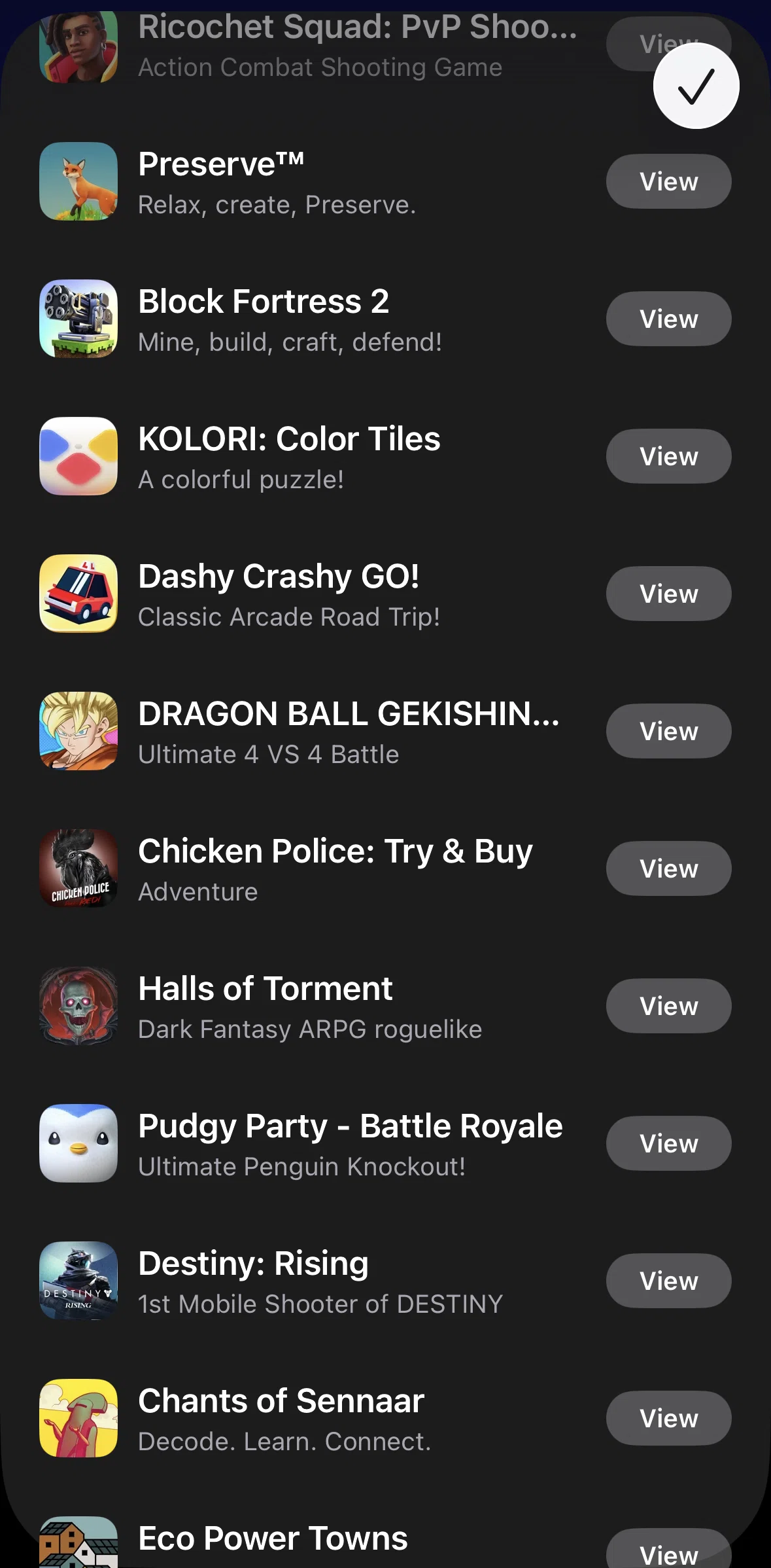 Apple Games Screen screen in the Game detail flow