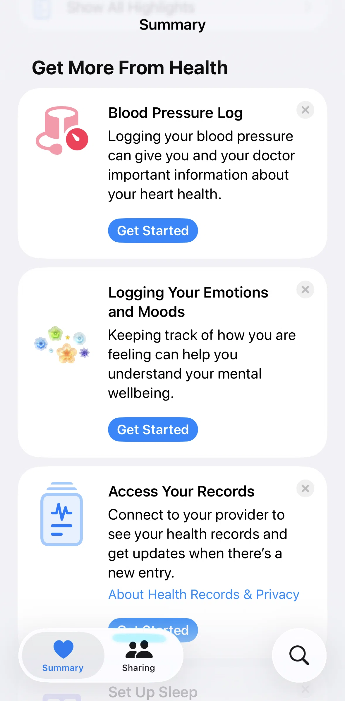 Apple Health Screen screen in the Logging a mood flow
