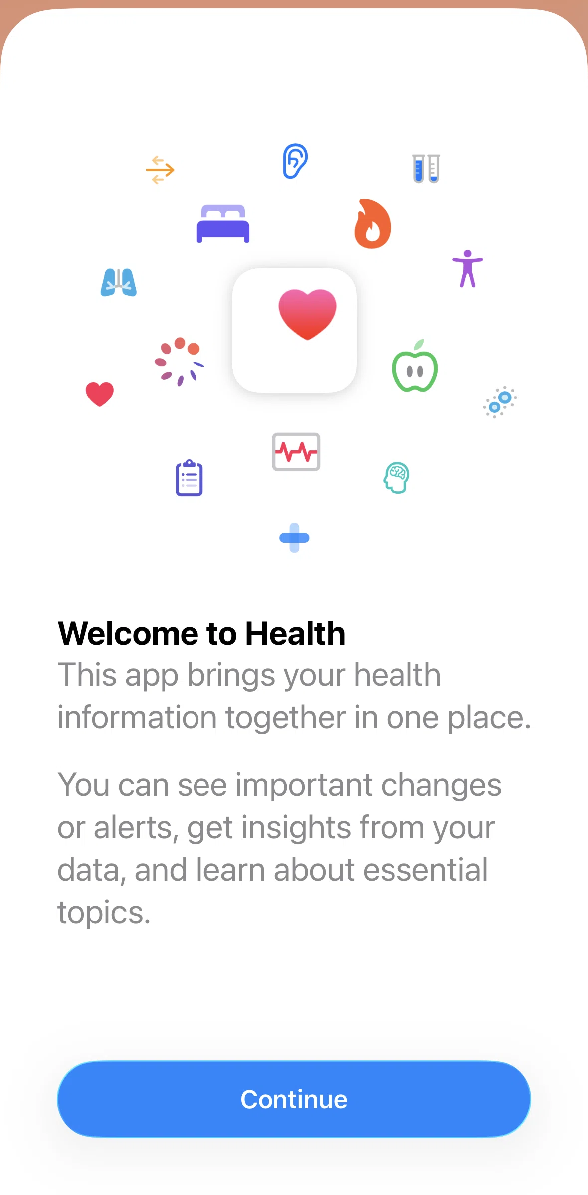 Apple Health Screen screen in the Onboarding flow