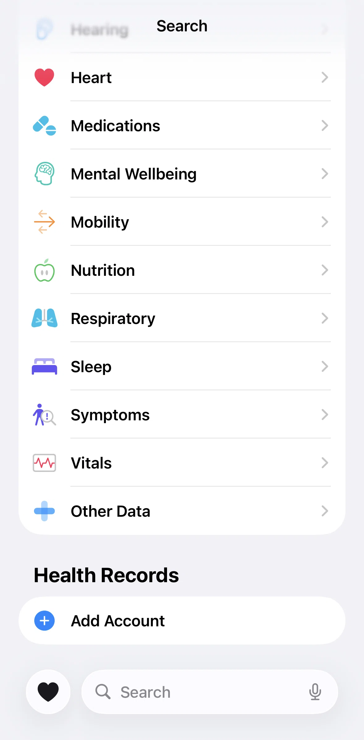 Apple Health Screen screen in the Sleep score flow