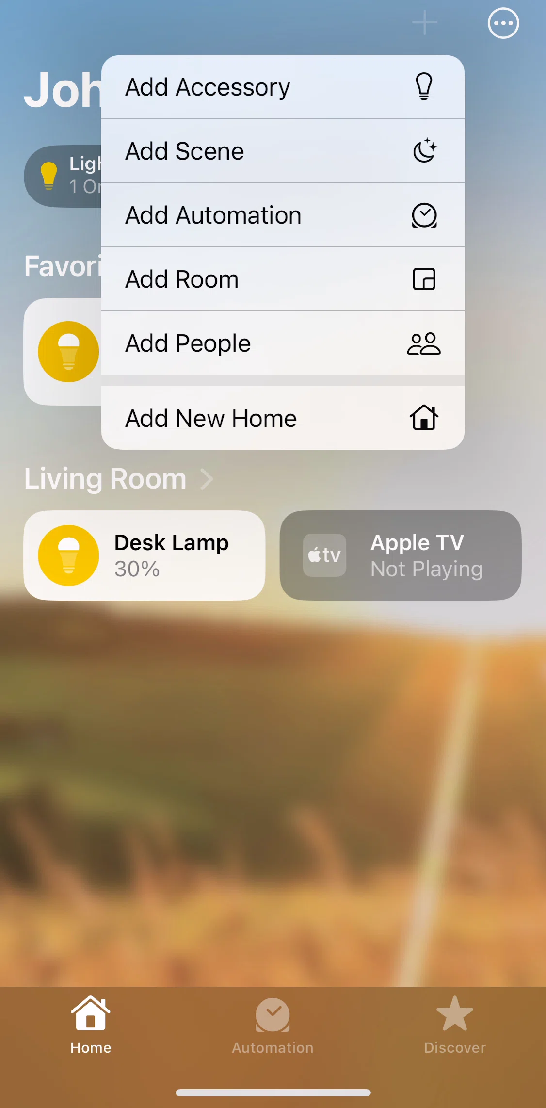 Apple Home Screen screen in the Adding a room flow