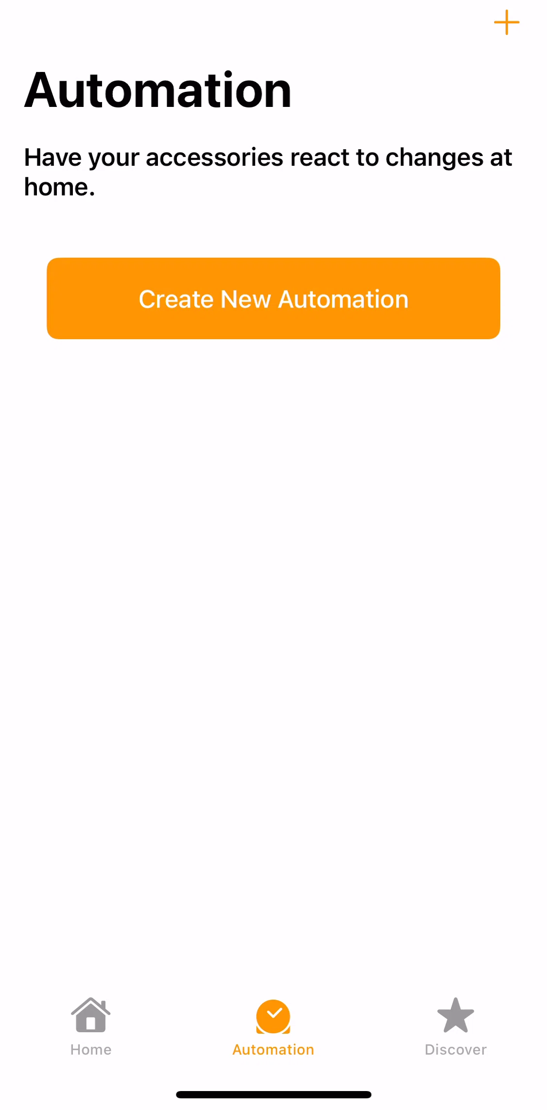 Apple Home Screen screen in the Creating a new automation flow