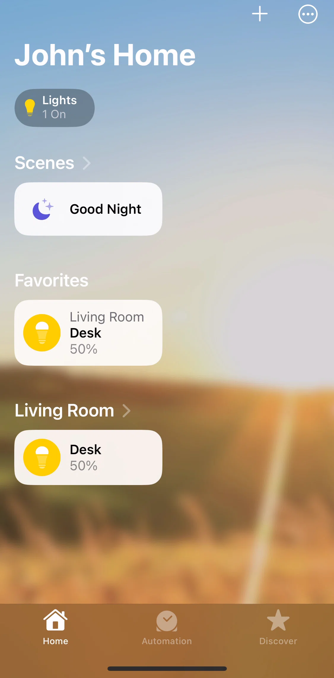 Apple Home Screen screen in the Editing a scene flow