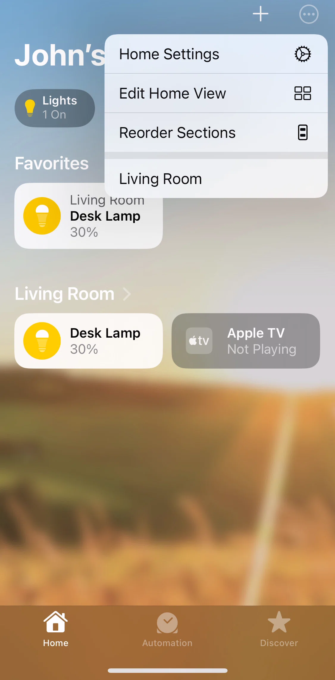 Apple Home Screen screen in the Switching rooms flow