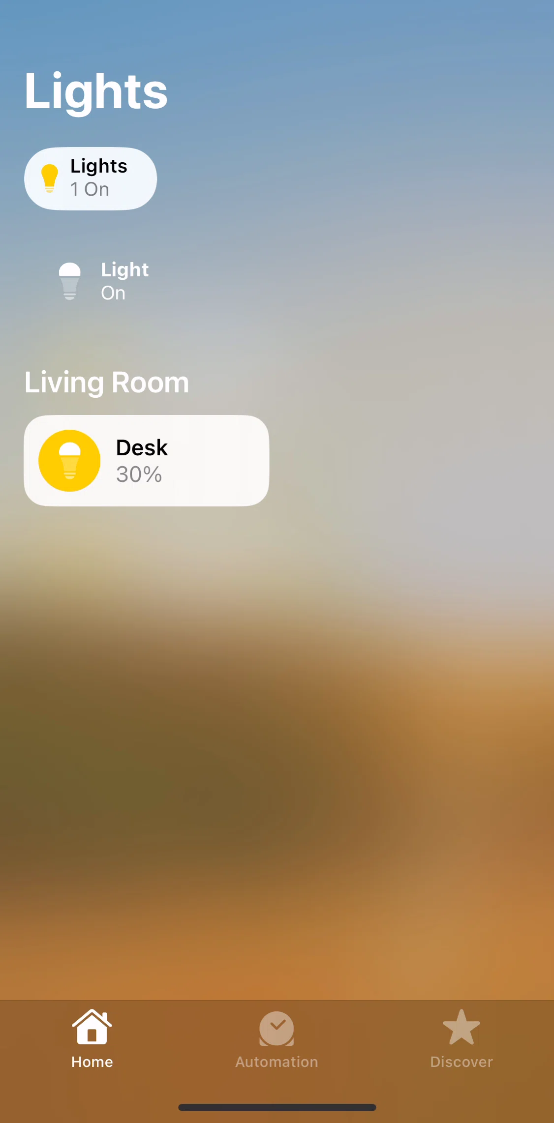 Apple Home Screen screen in the Turning off an accessory flow