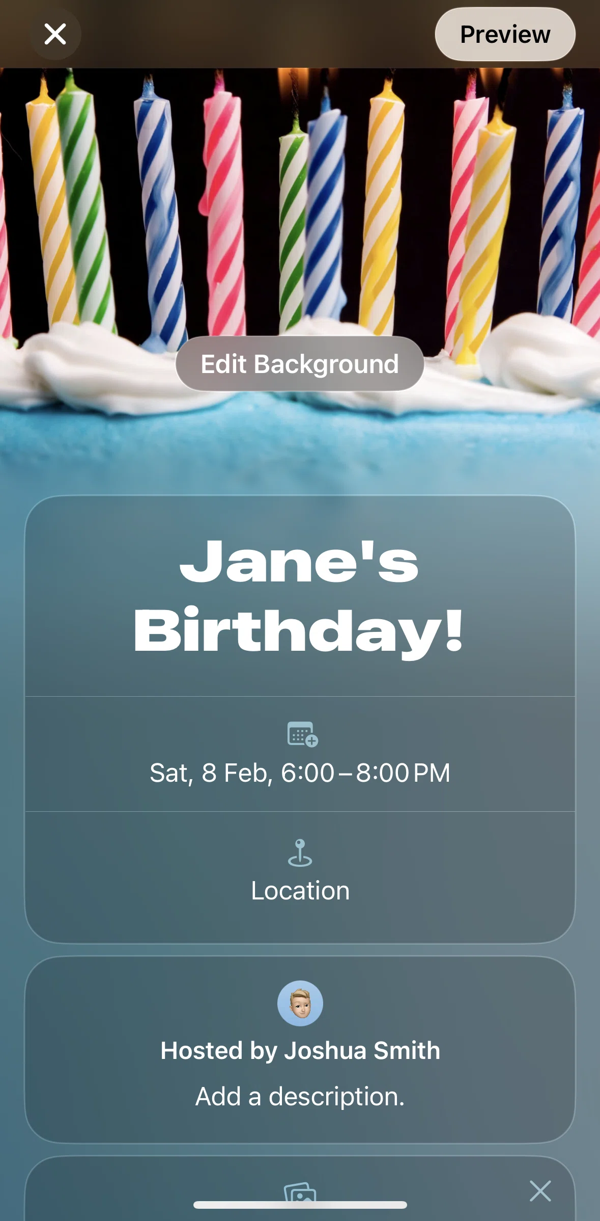 Apple Invites Screen screen in the Adding an address flow