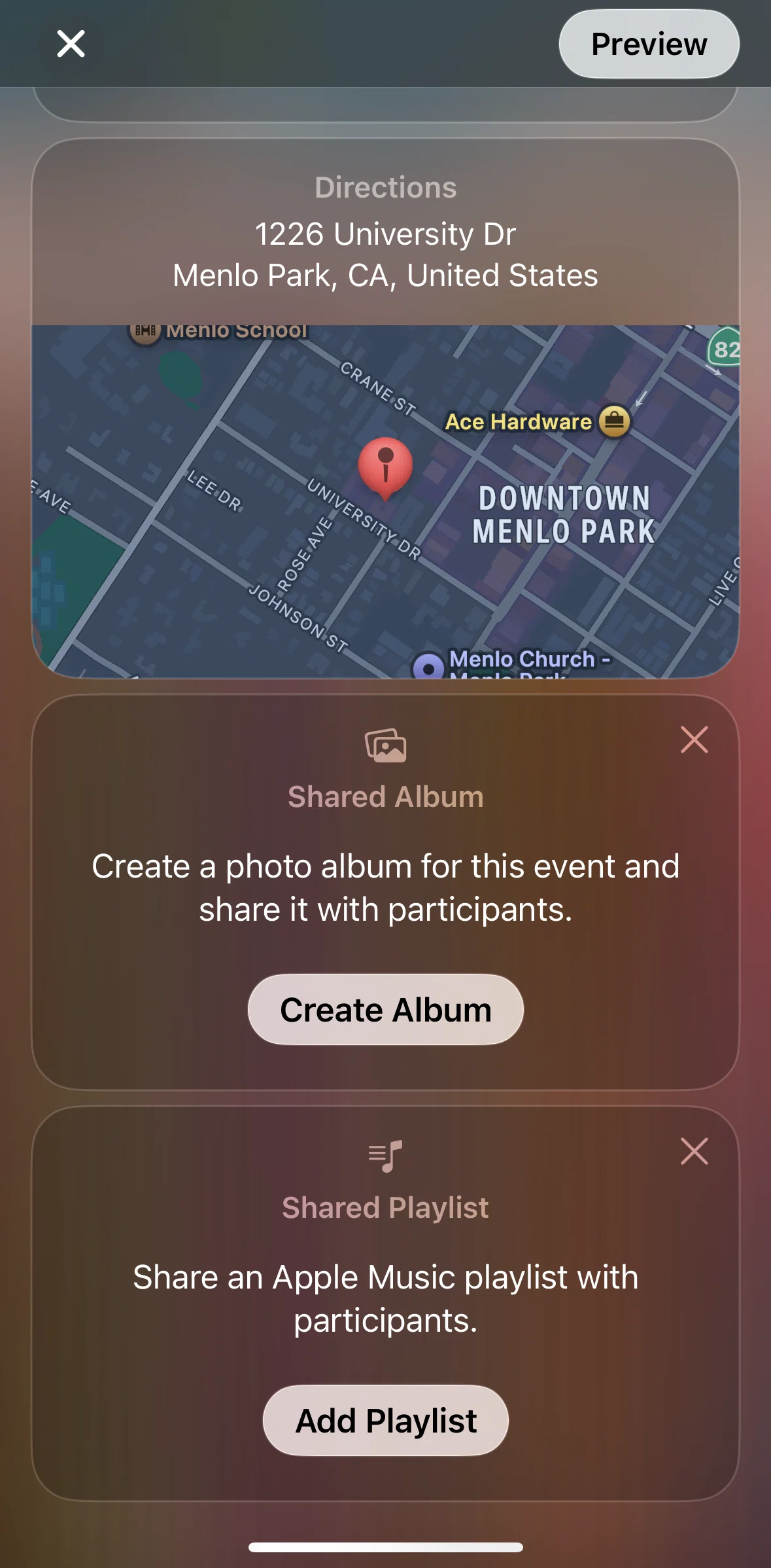 Apple Invites Screen screen in the Adding photos flow