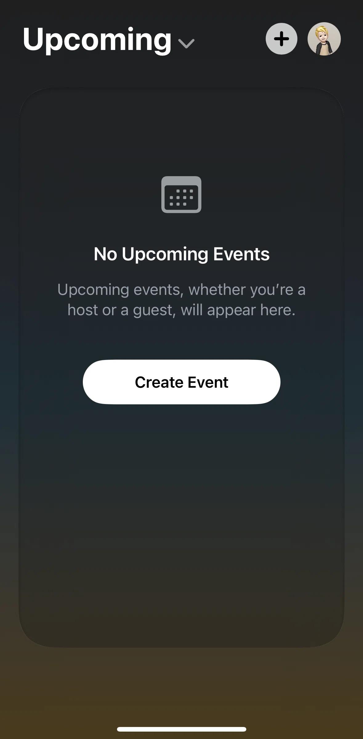 Apple Invites Screen screen in the Creating an event flow
